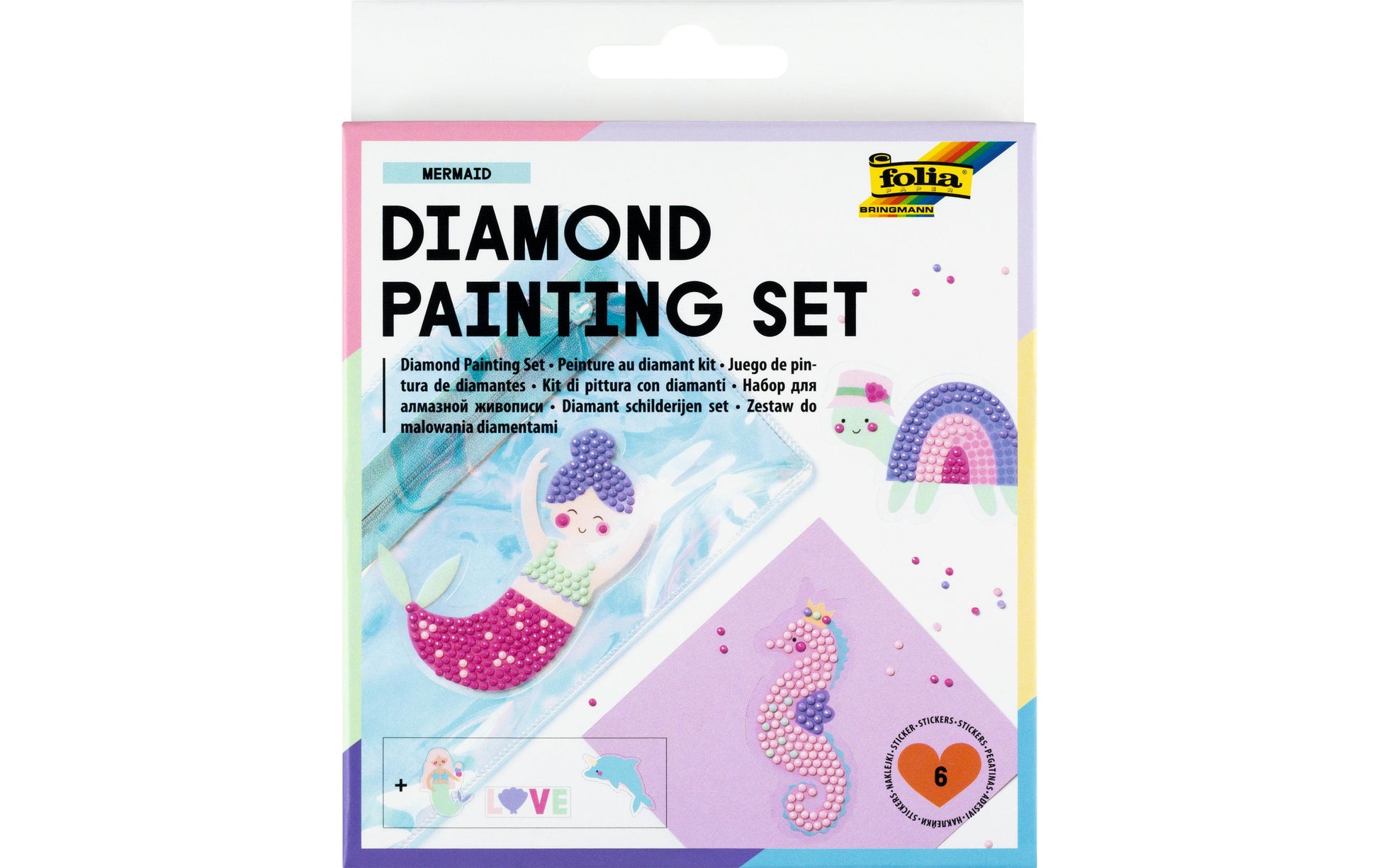 Folia Bastelset Meerjungfrau – 6 Motiv-Sticker – 50 × 100 mm