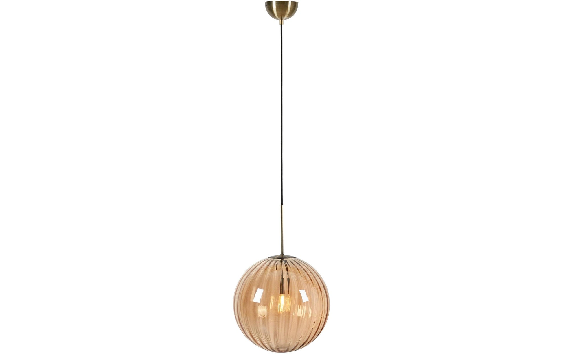 Markslöjd Pendelleuchte Fengari – Ø 35 × 53,5 cm, 40 W, Neutralweiss, Bernstein/Messing, E14