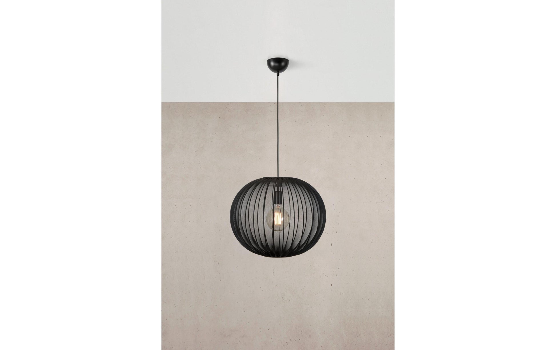Markslöjd Pendelleuchte Florence – Ø 50 × 40 cm, 40 W, Neutralweiss, nicht dimmbar, schwarz, Kabellänge 1,9 m