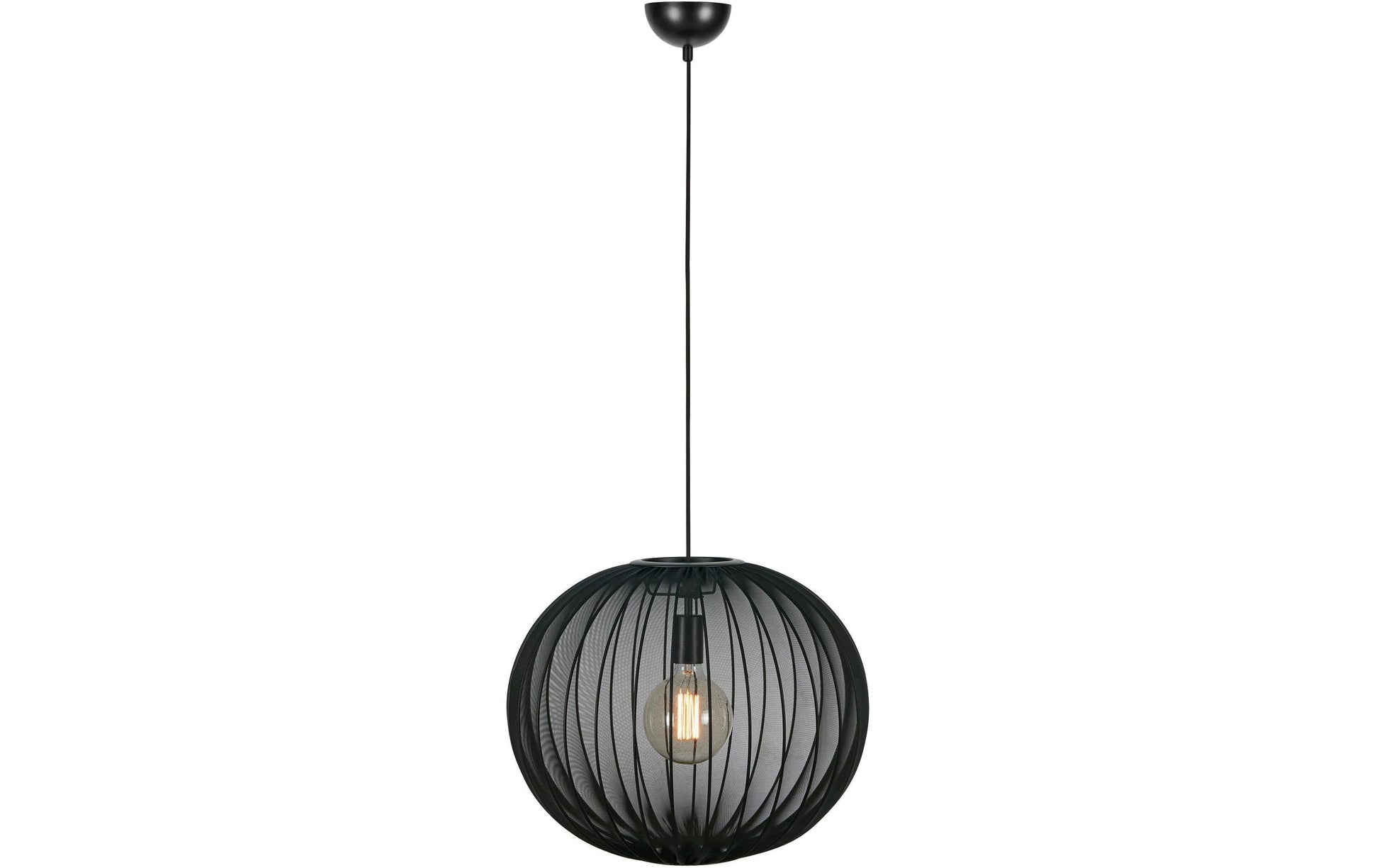 Markslöjd Pendelleuchte Florence – Ø 50 × 40 cm, 40 W, Neutralweiss, nicht dimmbar, schwarz, Kabellänge 1,9 m