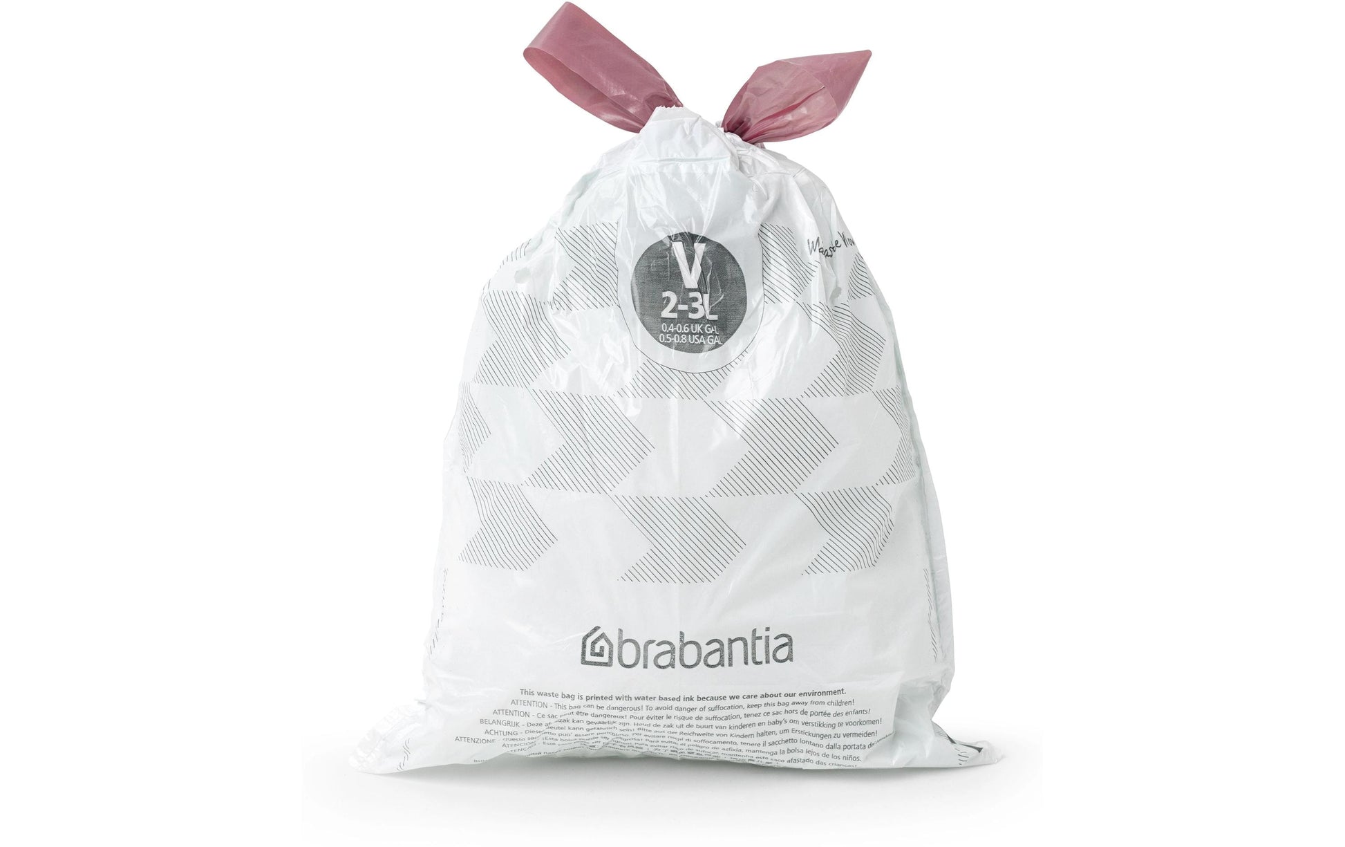Brabantia Kehrichtsack PerfectFit V – 3 l, mit Zugband, PE, weiss, 235 × 290 mm, 40 Stk