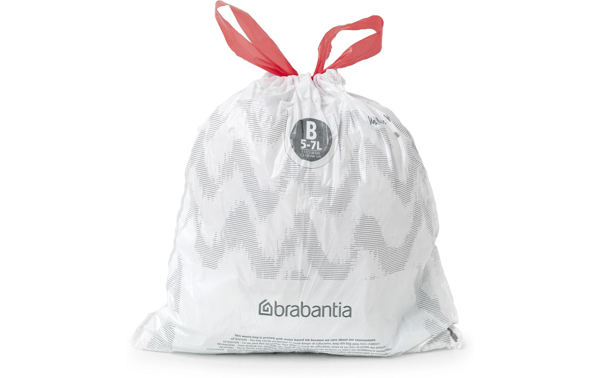 Brabantia Kehrichtsack für PerfectFit B – 5 l, mit Zugband, PE, weiss, 330 × 340 mm, 40 Stk