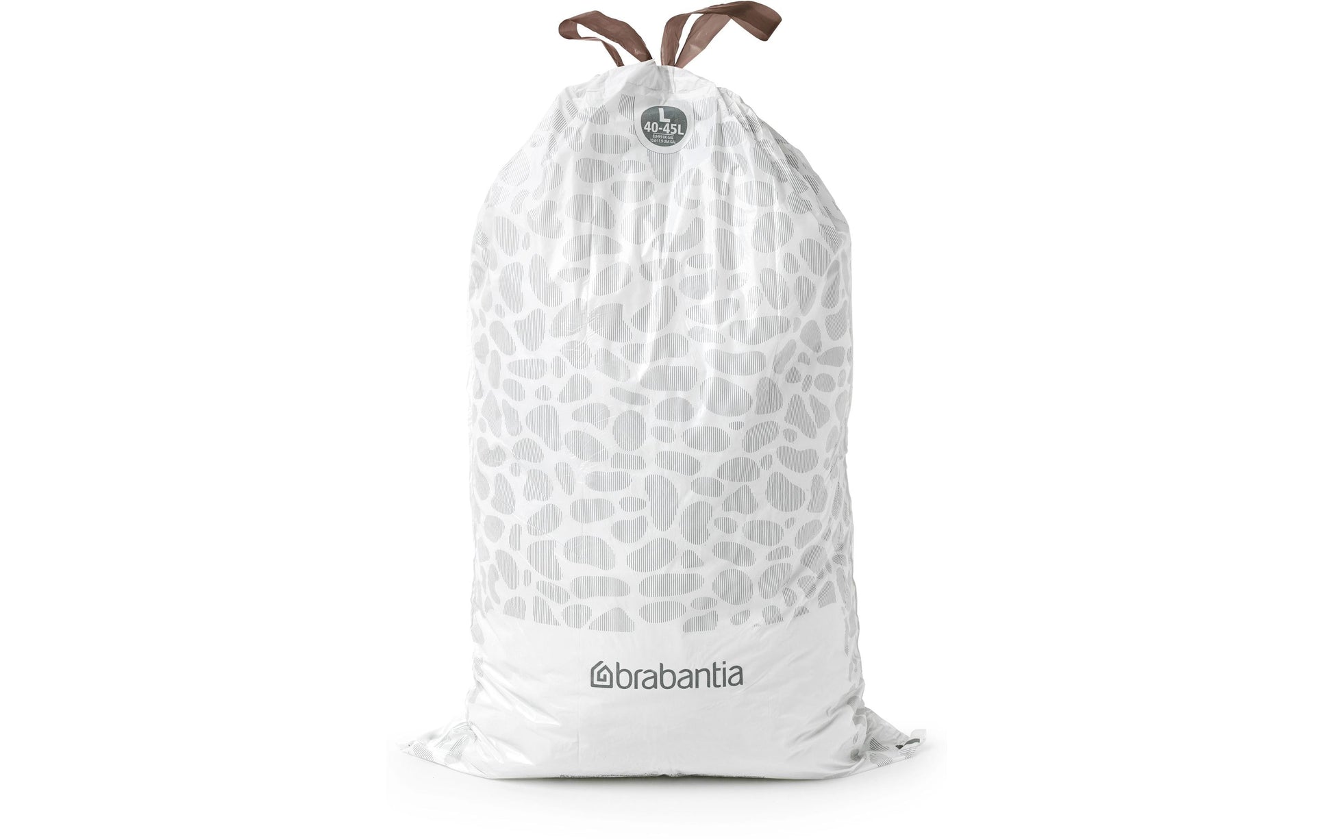 Brabantia Kehrichtsack für PerfectFit L – 45 l, mit Zugband, PE, weiss, 534 × 820 mm, 40 Stk