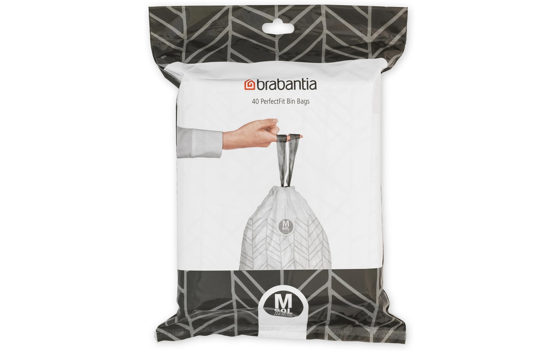 Brabantia Kehrichtsack – für PerfectFit M, 60 l, mit Zugband, PE, weiss, 694 × 790 mm, 40 Stk