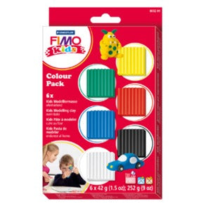 Staedtler FIMO kids Basic – Knete-/Modelliermasse-Set – 6 × 42 g – ofenhärtend – ab 5 Jahren