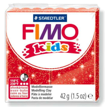 Staedtler FIMO – Modelliermasse, Rot, Glitzer, ofenhärtend (110 °C, 30 min), 42 g