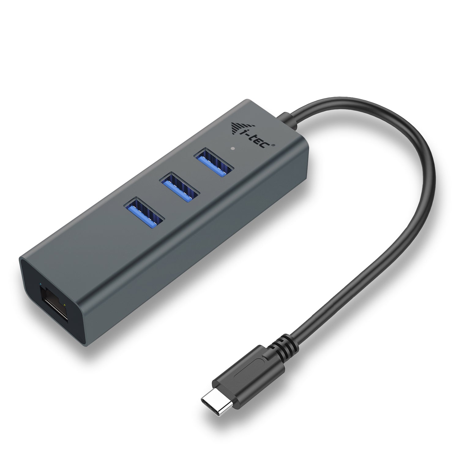 i-tec USB-Hub – USB-C, 3× USB-A, GbE, für Windows/Mac/Linux