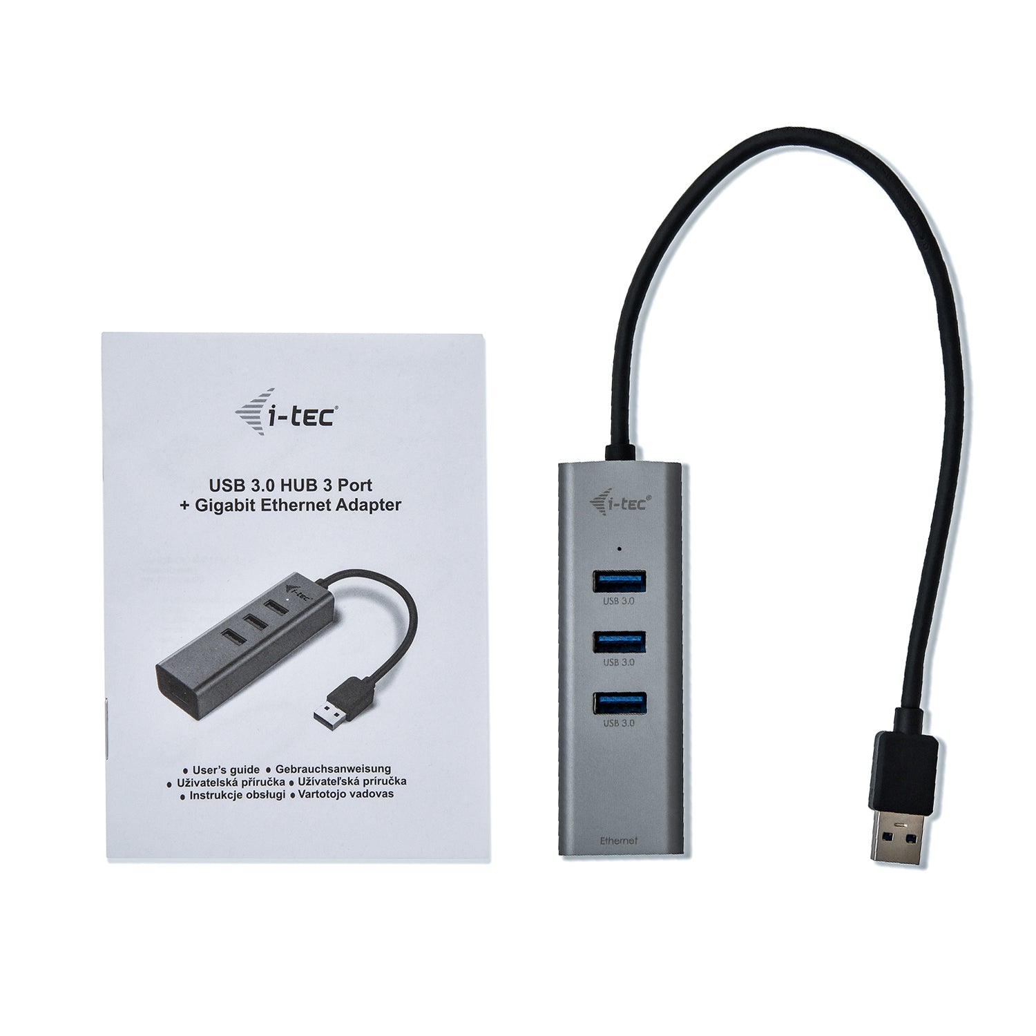 i-tec USB-Hub – 3× USB-A, GbE, für Windows/Linux