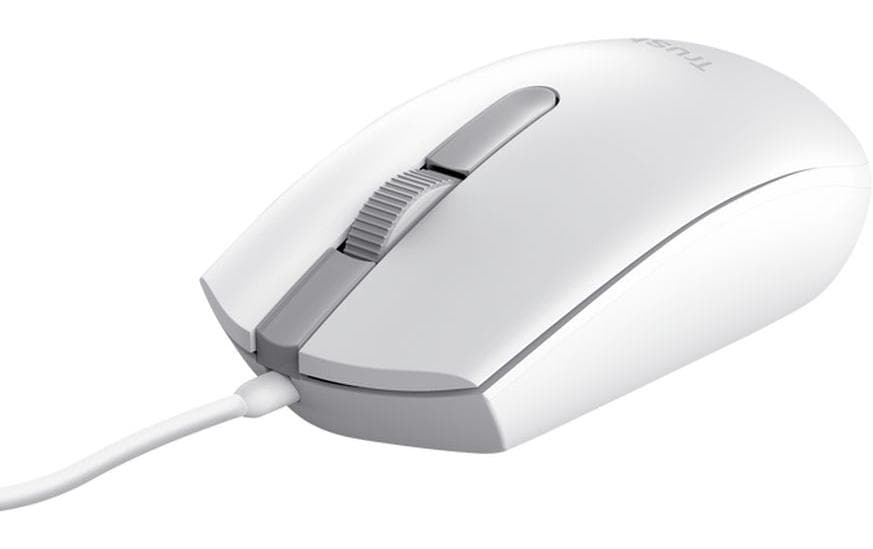 Trust TM-101W ECO für Business – Maus – Kabelgebunden (USB-A), 1200 DPI, beidhändig, Weiss