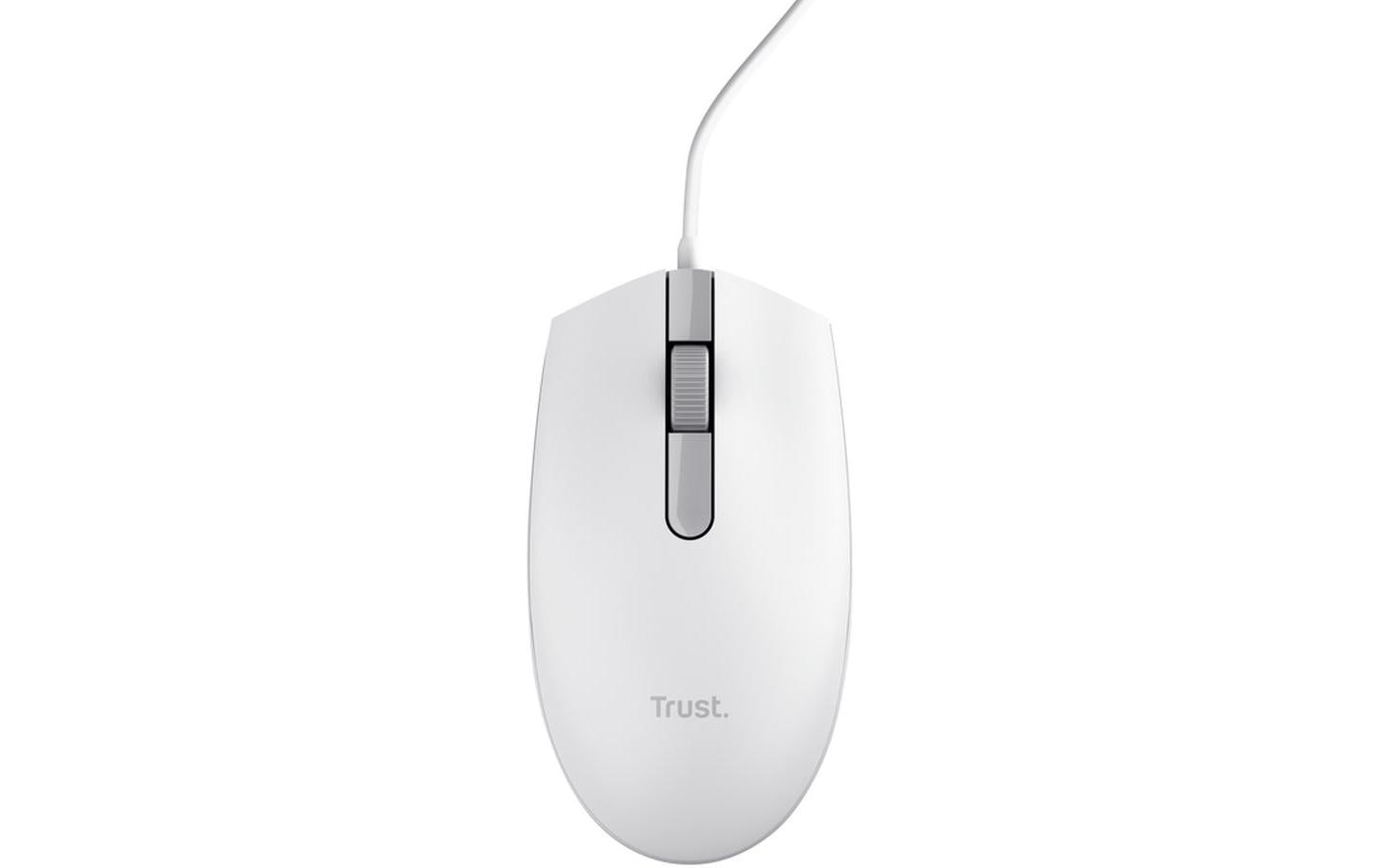 Trust TM-101W ECO für Business – Maus – Kabelgebunden (USB-A), 1200 DPI, beidhändig, Weiss