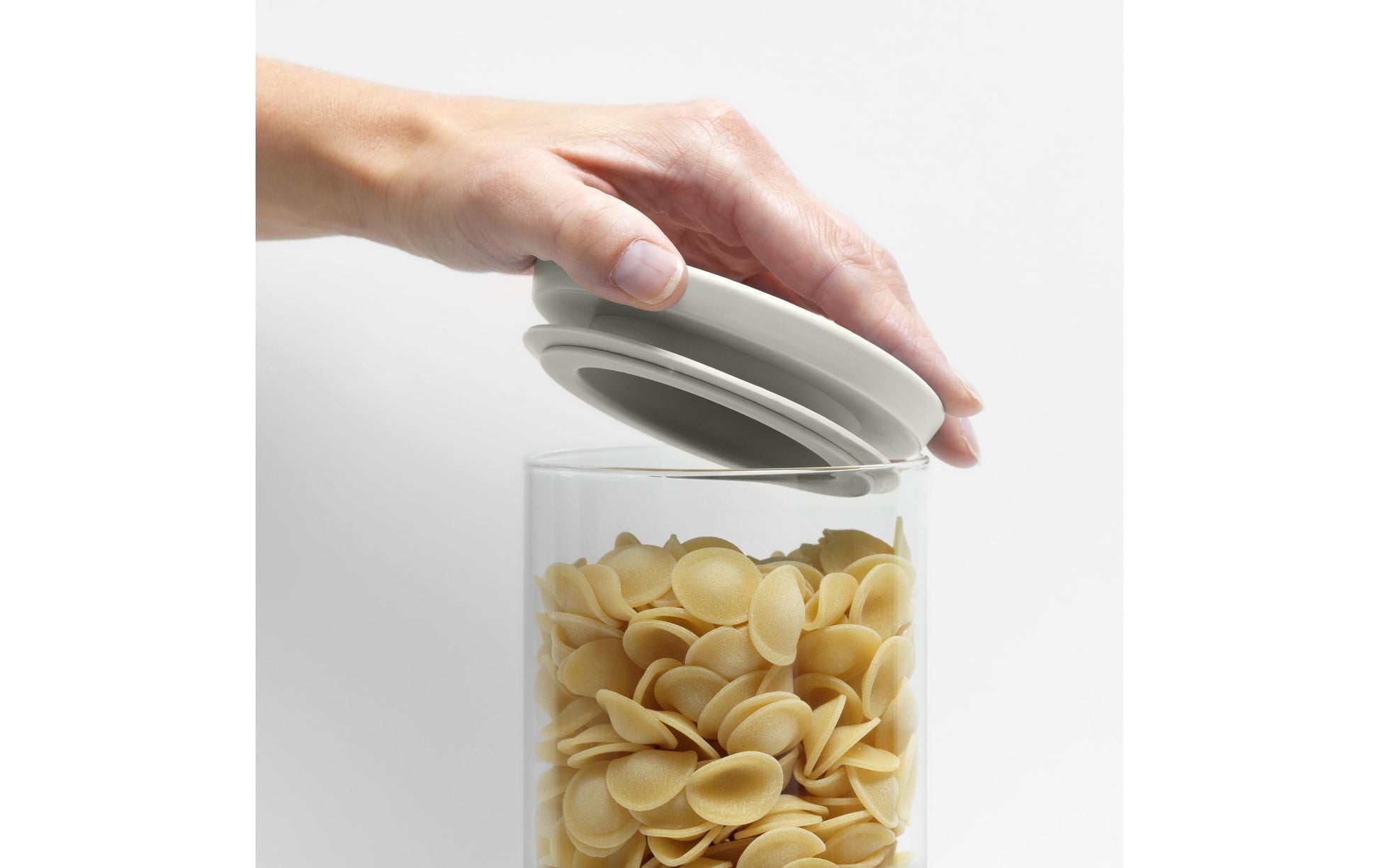 Brabantia Vorratsdose 1,1 l, Ø 10,4 × 20,2 cm, Kunststoff/Glas, transparent, 3er-Set