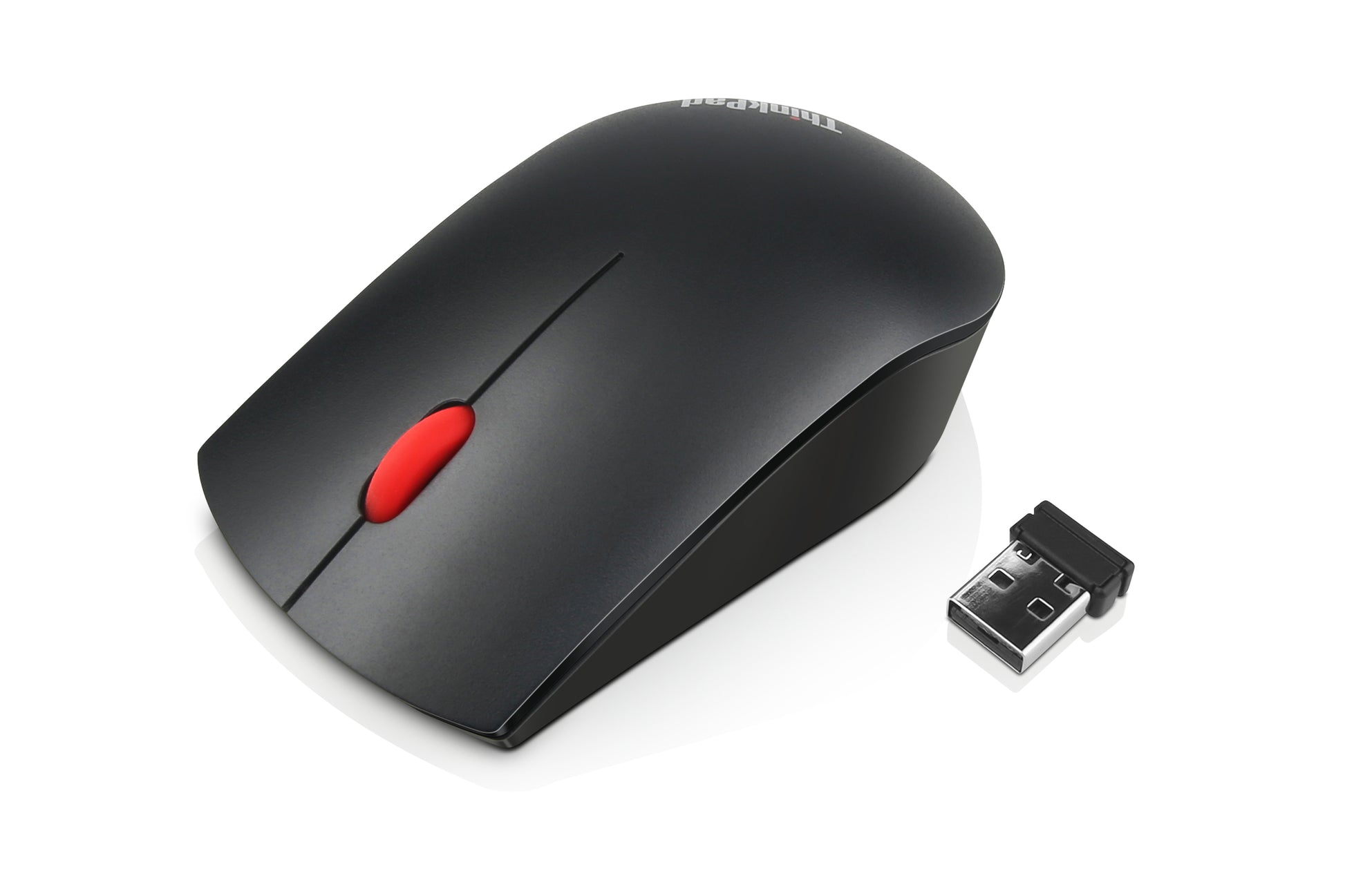 Lenovo ThinkPad Wireless Mouse Essential – Maus – Kabellos (2,4 GHz), 1200 DPI, beidhändig, Schwarz, Rot