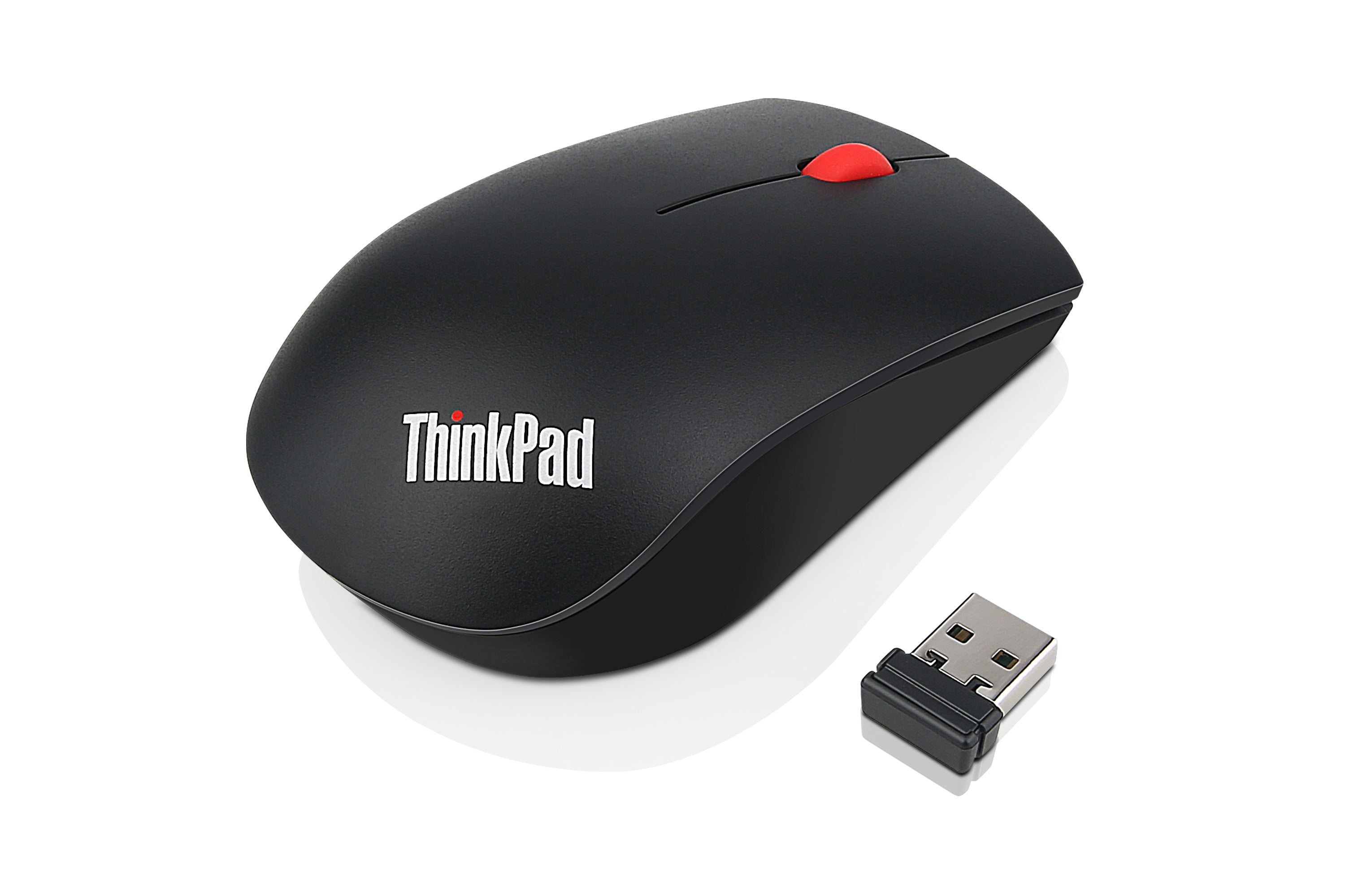 Lenovo ThinkPad Wireless Mouse Essential – Maus – Kabellos (2,4 GHz), 1200 DPI, beidhändig, Schwarz, Rot