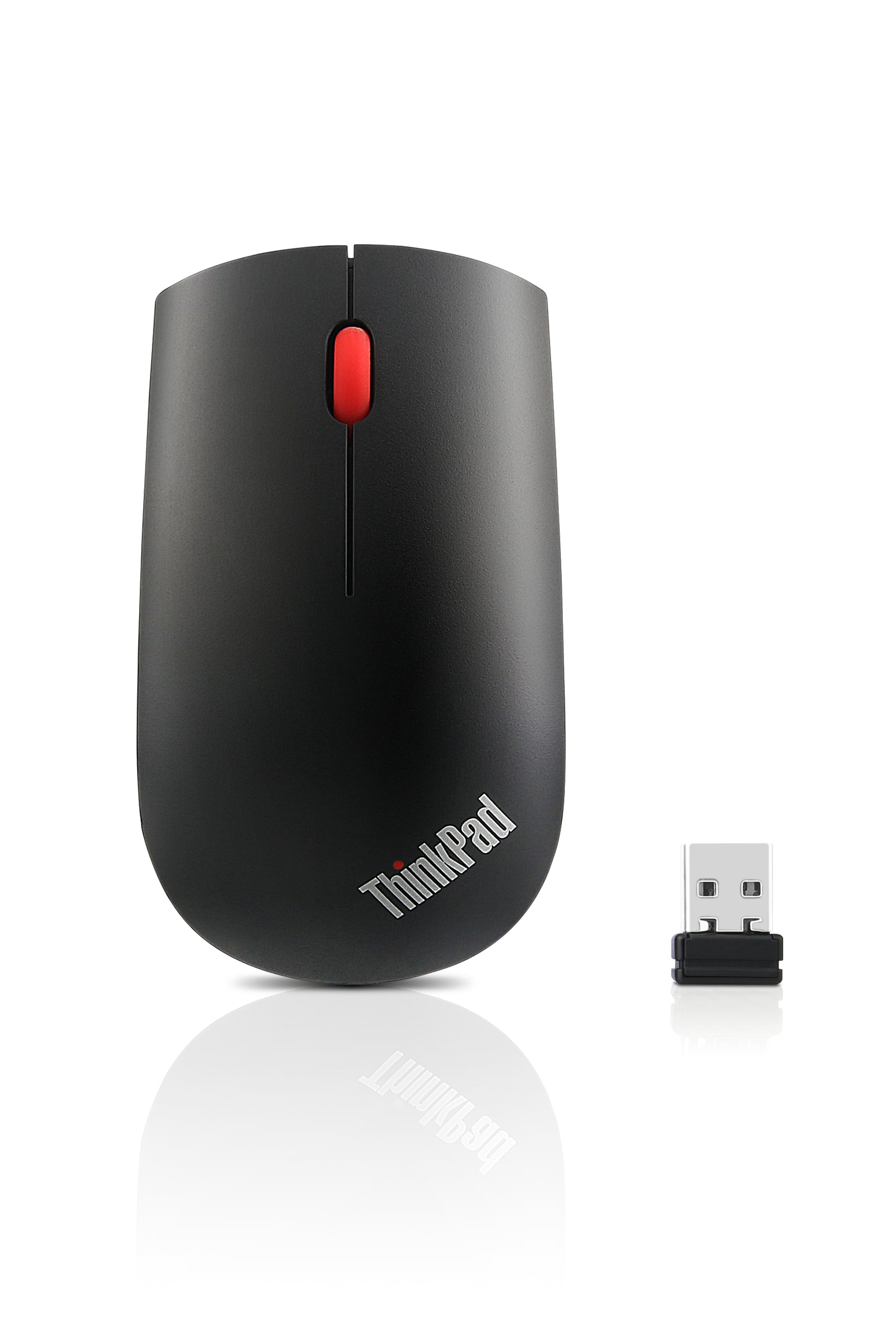 Lenovo ThinkPad Wireless Mouse Essential – Maus – Kabellos (2,4 GHz), 1200 DPI, beidhändig, Schwarz, Rot