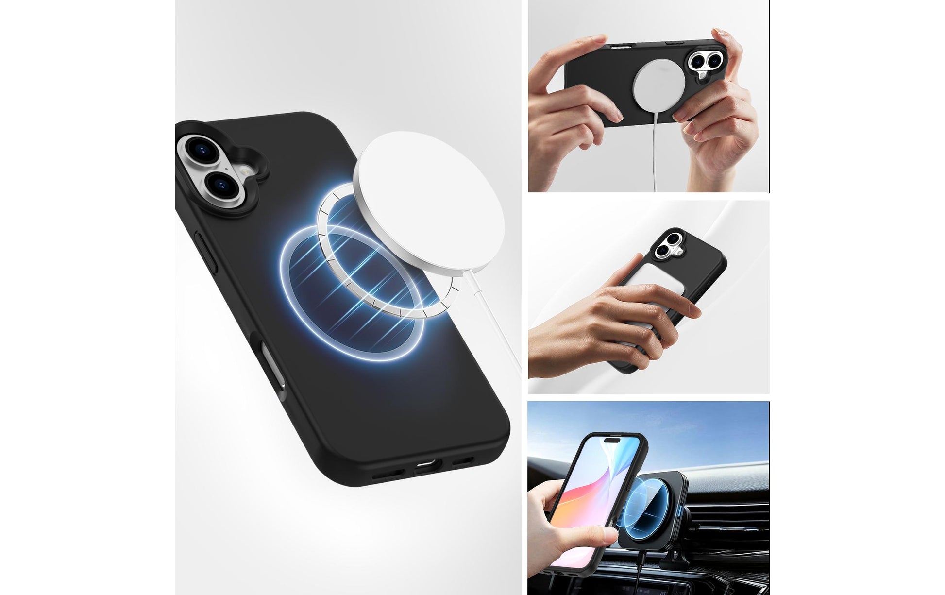 4smarts Backcover – für Apple iPhone 16, MagSafe, Silikon, Schwarz