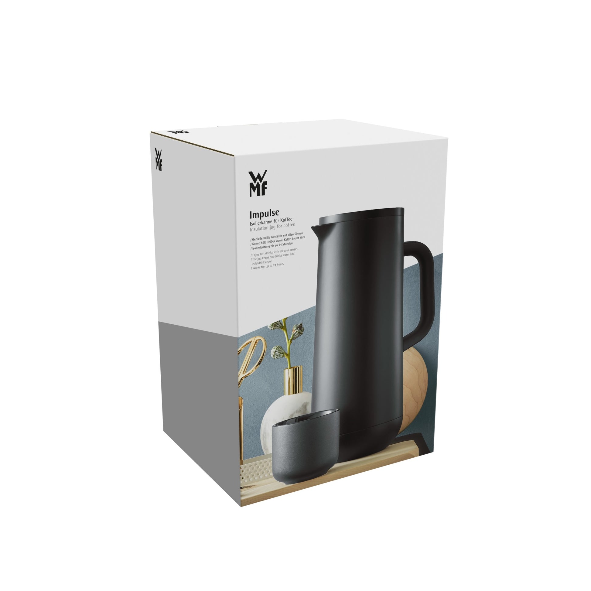 WMF Thermoskanne Impulse – 1 l, 25,0 × 21,0 × 17,5 cm, Cromargan (Edelstahl), mit Deckel