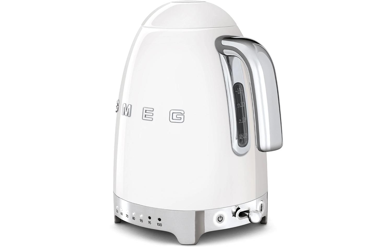 Smeg KLF04WHEU – Wasserkocher 1,7 l, Temperaturregler, 2400 W, Kunststoff, Weiss