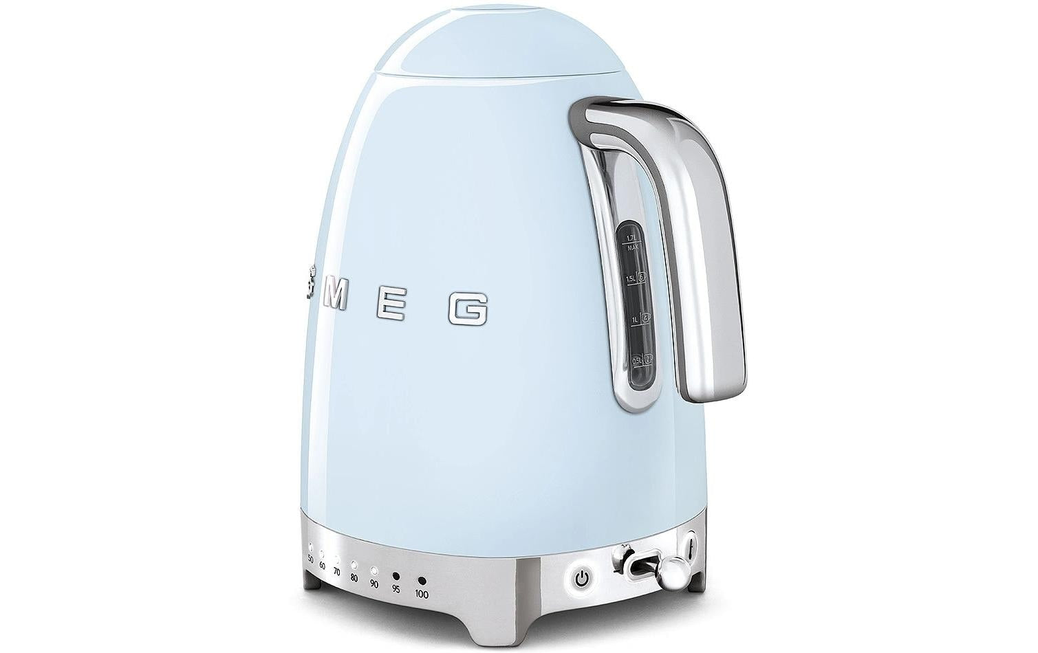 SMEG KLF04PBEU – Wasserkocher 1,7 l, 2400 W, Edelstahl, Hellblau