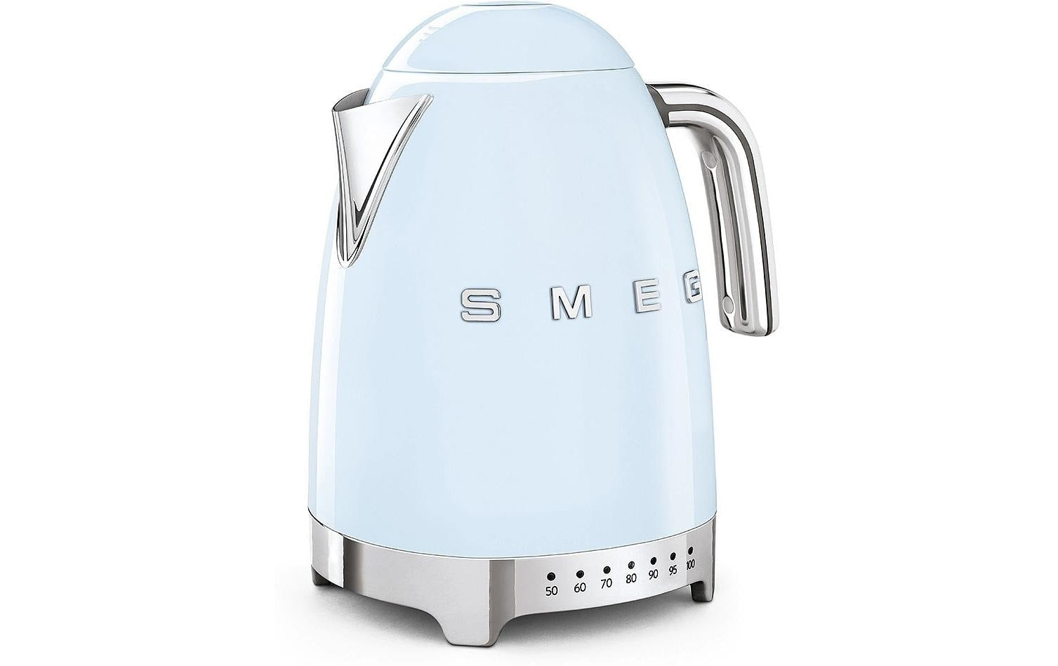 SMEG KLF04PBEU – Wasserkocher 1,7 l, 2400 W, Edelstahl, Hellblau