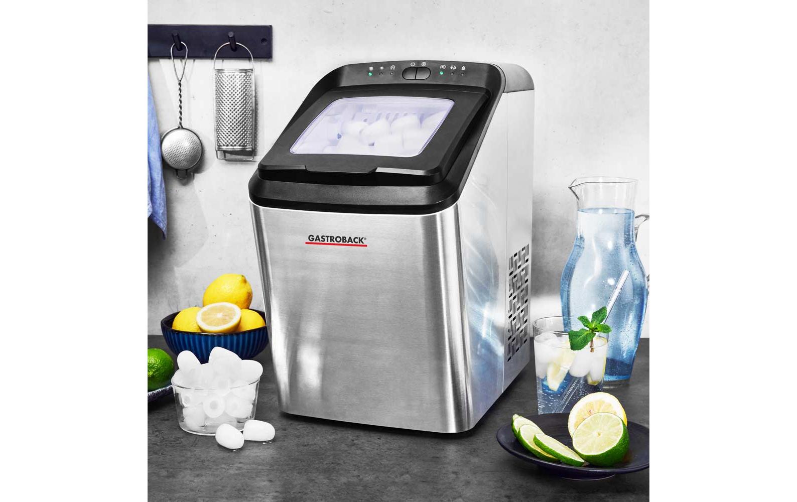 Gastroback Eiswürfelmaschine 41143 – 15 kg/24 h, 2,8 l – schwarz/edelstahl