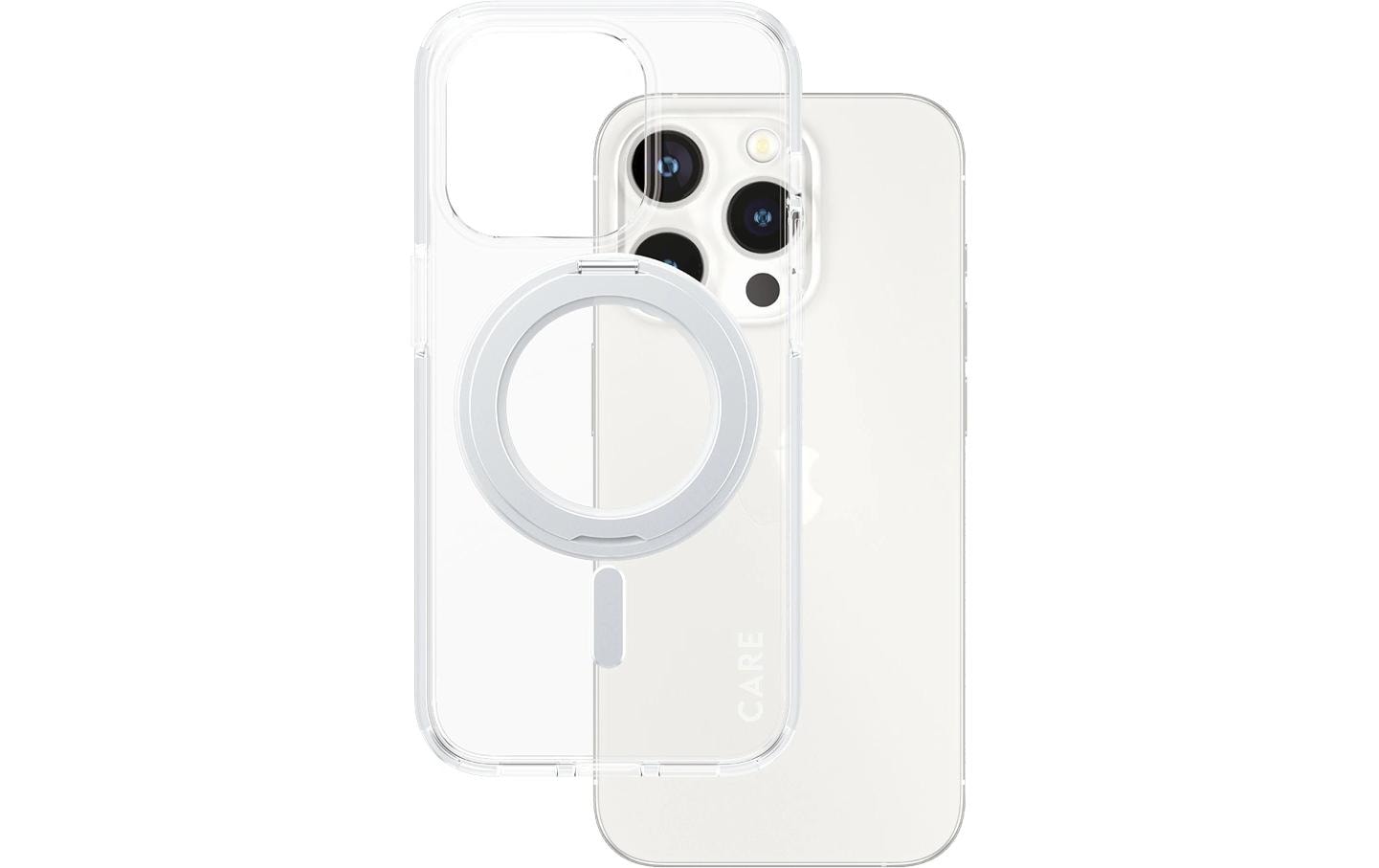 PanzerGlass CARE – Backcover – für Apple iPhone 15 Pro – transparent – MagSafe-kompatibel, mit Ständer