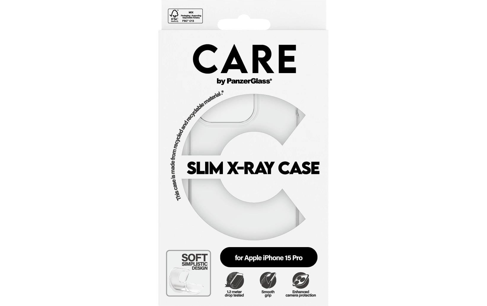 PanzerGlass Backcover Fashion X-Ray Soft Basic – für Apple iPhone 15 Pro – X-Ray, transparent – Stossdämpfend