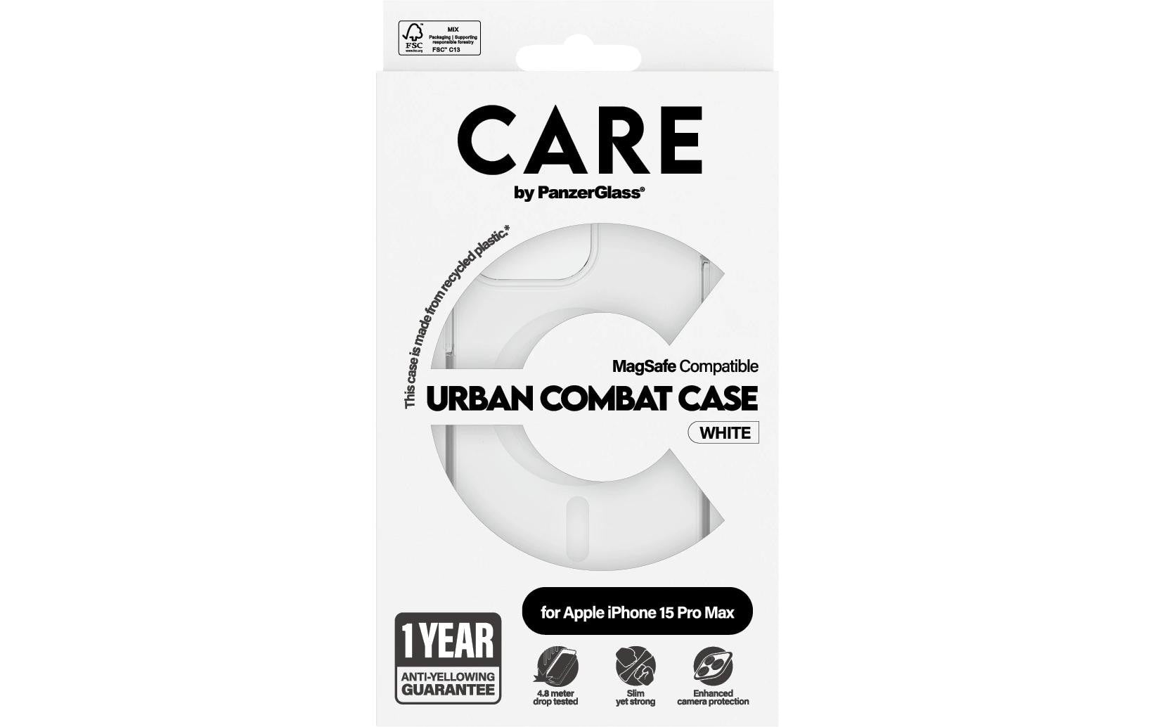 PanzerGlass CARE Flagship Backcover – für Apple iPhone 15 Pro Max, Transparent, bis 4,8 m Sturzsicher