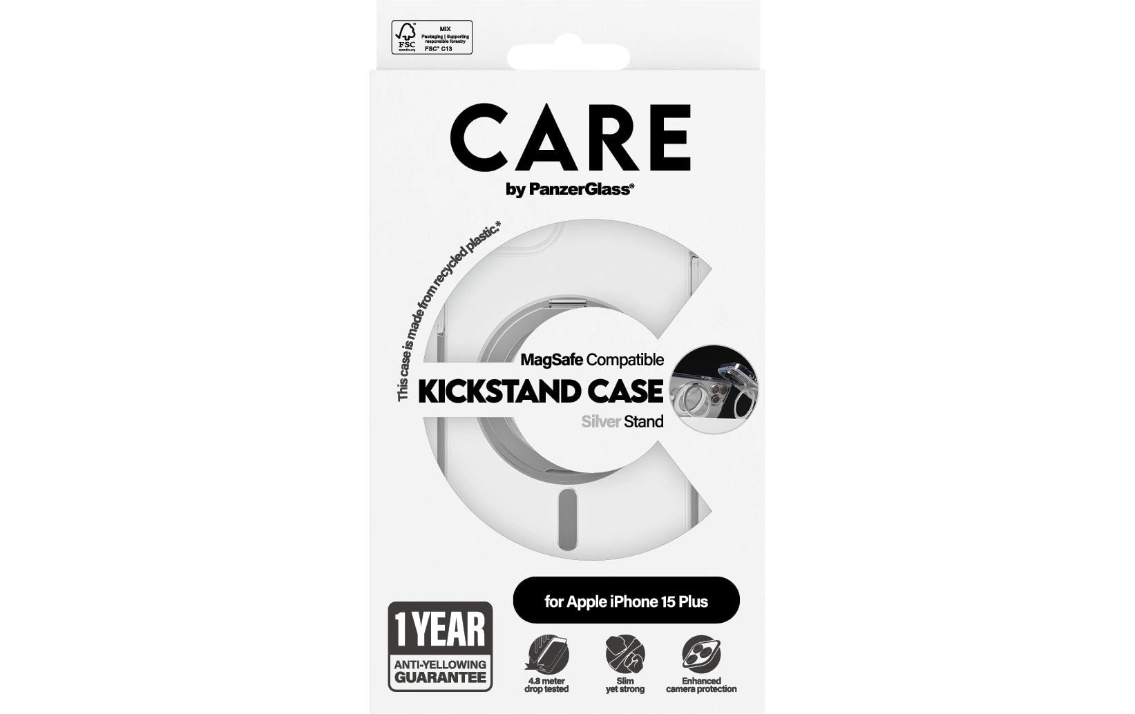 PanzerGlass CARE – Backcover – für Apple iPhone 15 Pro Max – transparent – Kunststoff – MagSafe-kompatibel