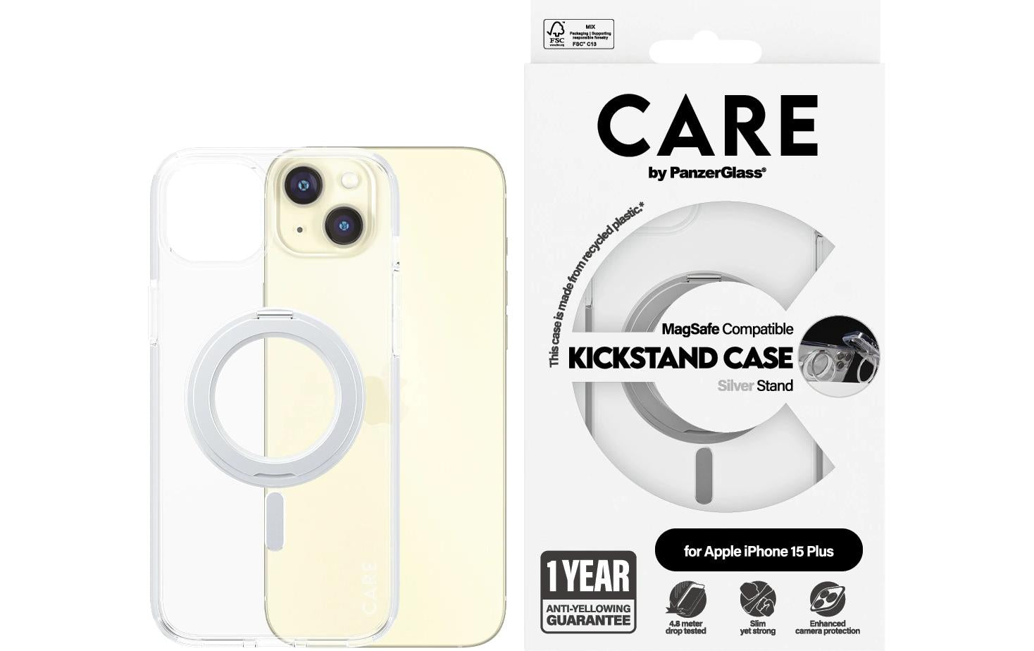 PanzerGlass CARE – Backcover – für Apple iPhone 15 Pro Max – transparent – Kunststoff – MagSafe-kompatibel