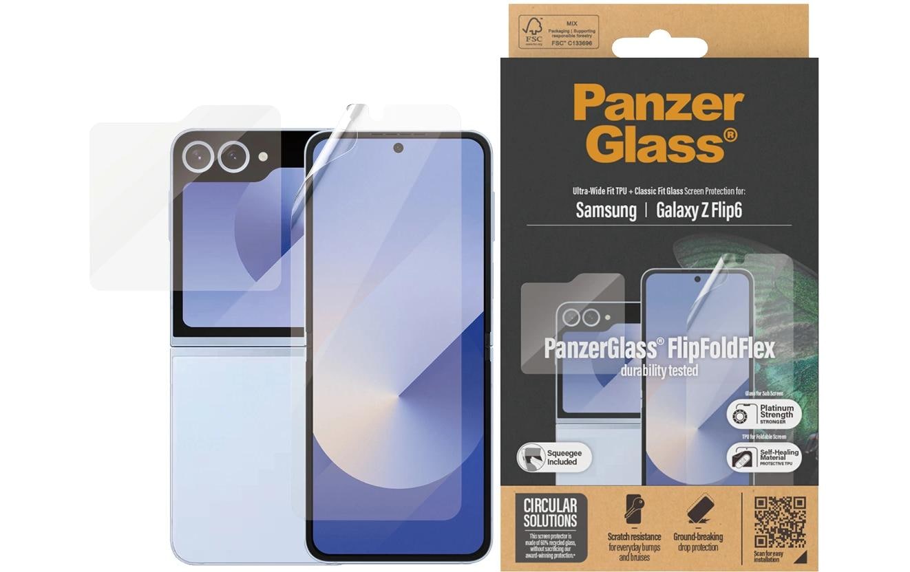 PanzerGlass Displayschutz (Panzerglas/Folie) – für Galaxy Z Flip6/Galaxy Z Flip7 FE – 2er-Pack