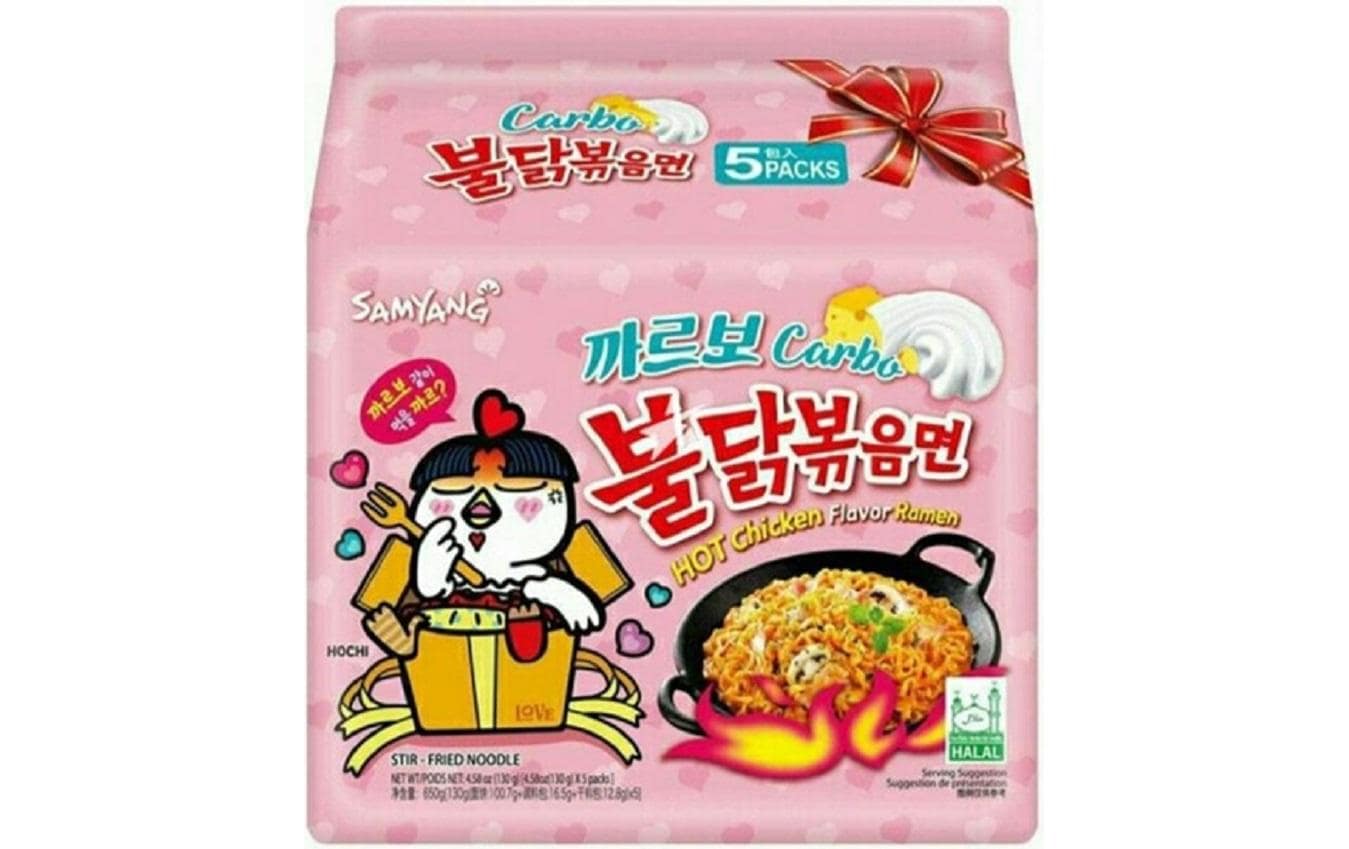 Samyang Buldak Instantnudeln Hot Chicken Carbonara – 5×130 g