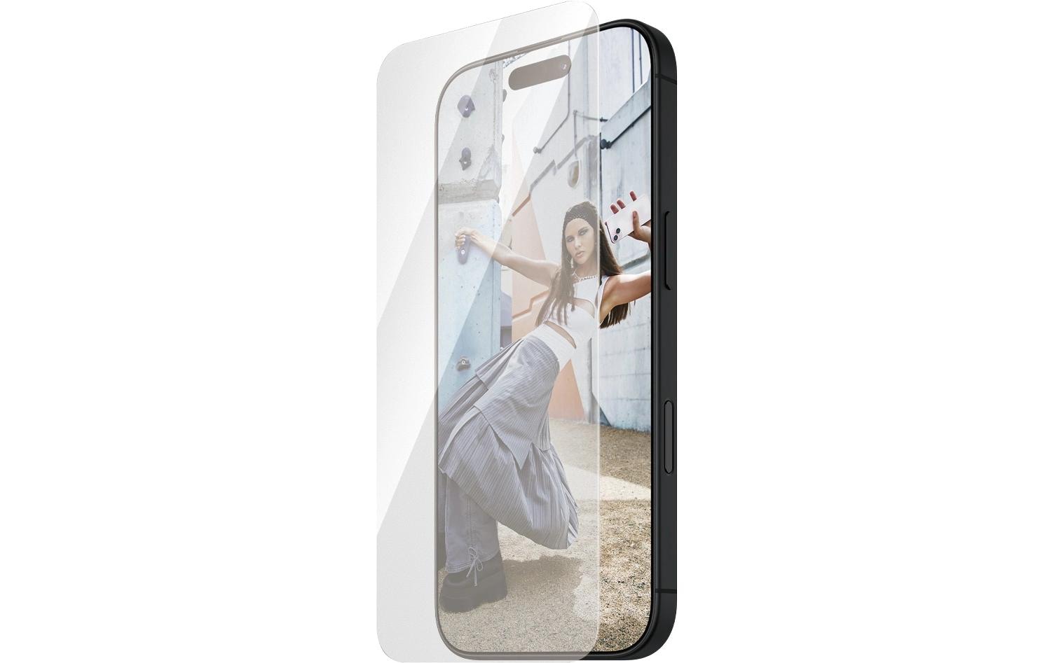 PanzerGlass SAFE. – Displayschutz (Panzerglas), Ultra-Wide Fit – für iPhone 16 Plus/iPhone 15 Plus – mit Applikator