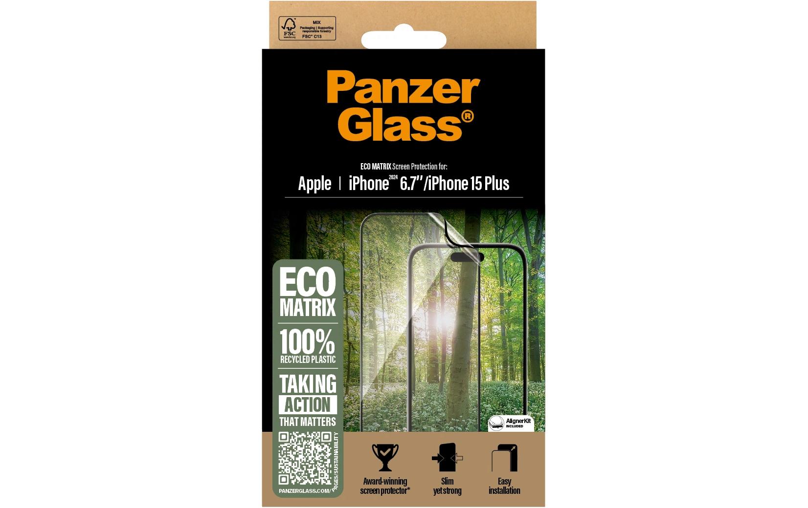 PanzerGlass Displayschutz (Folie), Ultra-Wide Fit – für iPhone 16 Plus/iPhone 15 Plus