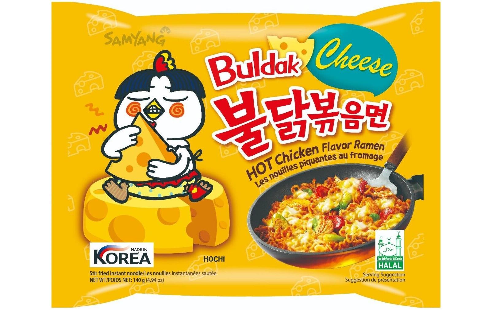 Samyang Buldak Instantnudeln Hot Chicken Käse – 5×140 g