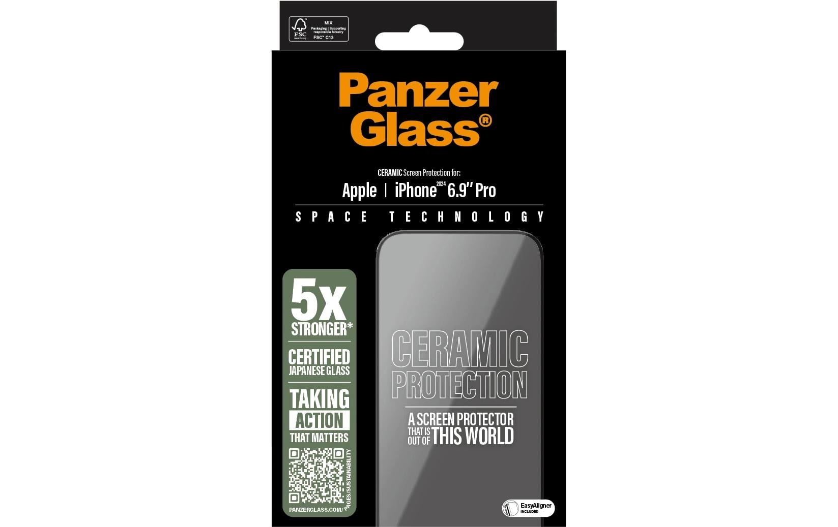 PanzerGlass Displayschutzglas – für Apple iPhone 16 Pro Max – Ultra-Wide Fit, kratzresistent, anti-Fingerprint