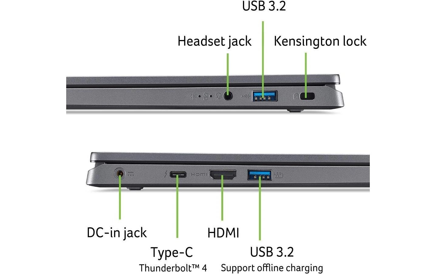 Acer Aspire 17 7-150U Notebook – 17,3", Kunststoff, Grau