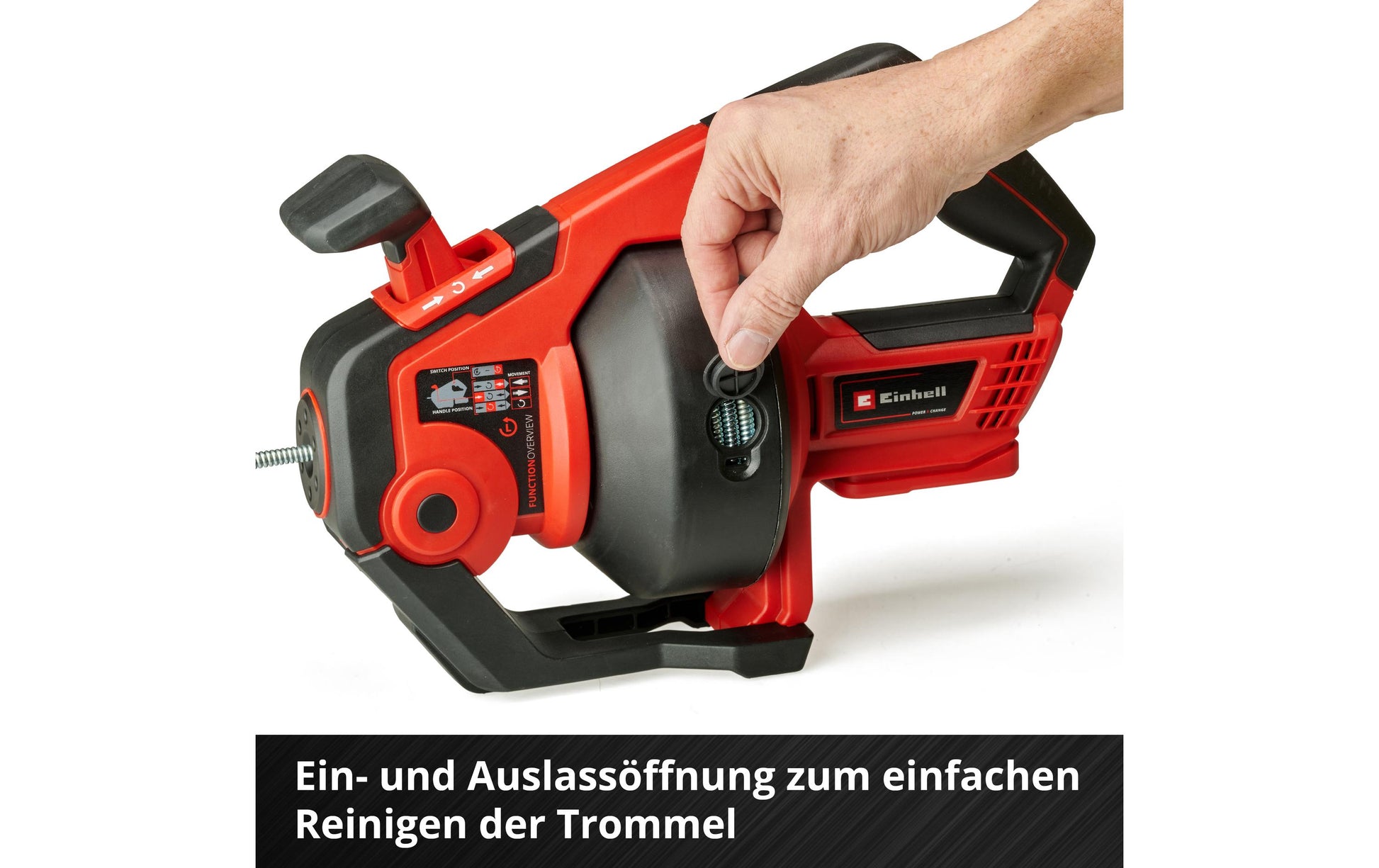 Einhell Akku-Rohrreiniger TE-DA 18/760 Li – 18 V (Power X-Change) – Solo – für Rohrleitungen