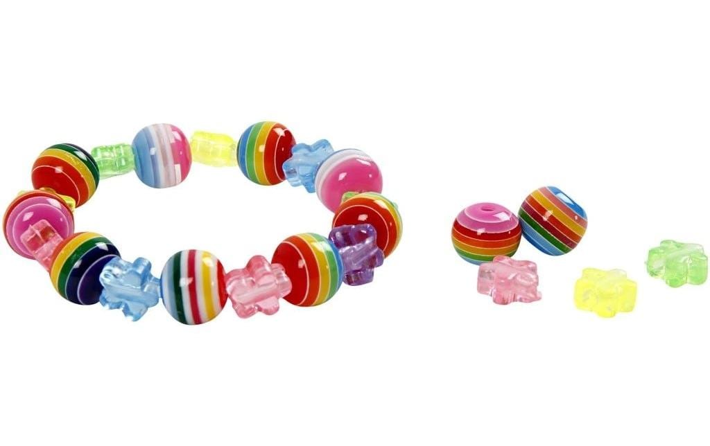 Creativ Company Perlenset, rund, Acryl – mehrfarbig – Ø 10 mm, Loch 2,5 mm – 480 Stk.