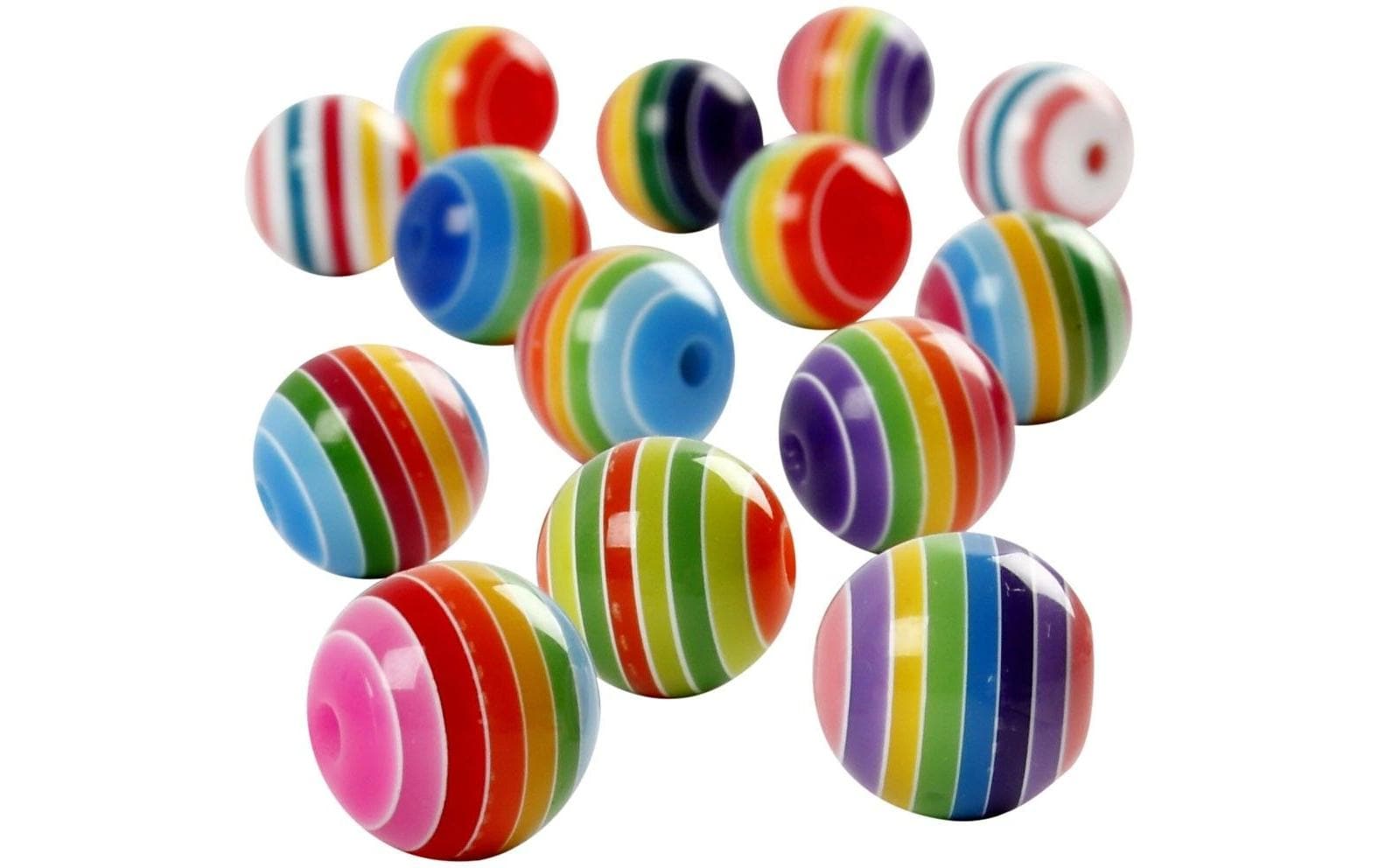 Creativ Company Perlenset, rund, Acryl – mehrfarbig – Ø 10 mm, Loch 2,5 mm – 480 Stk.
