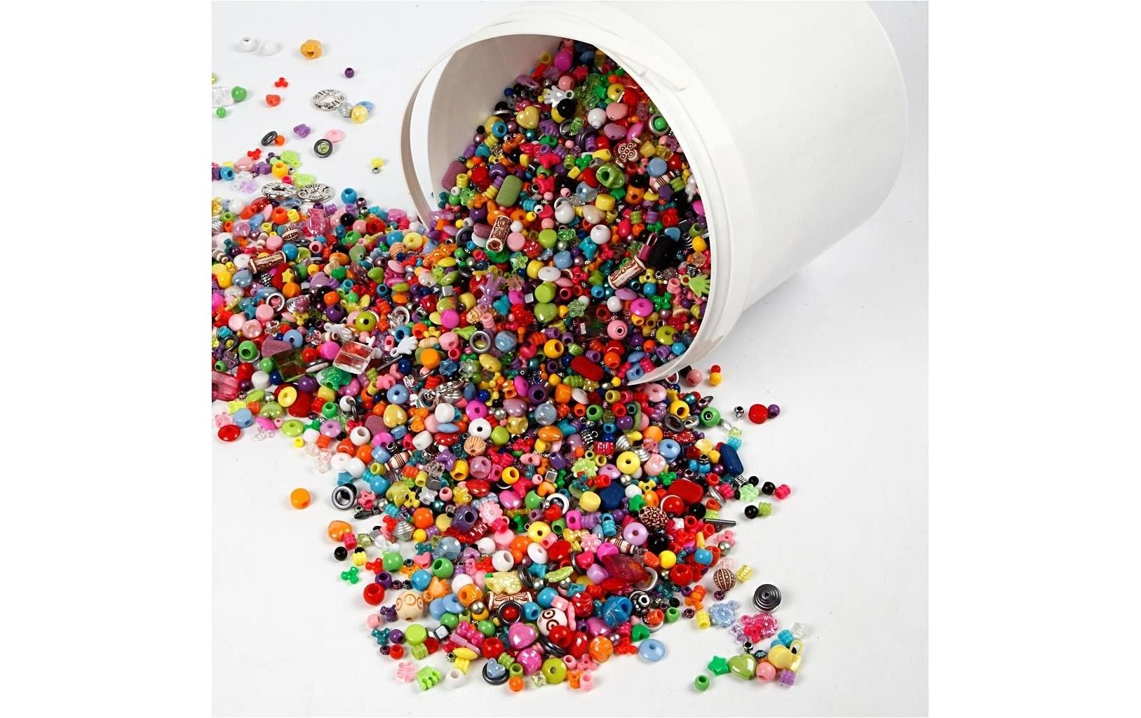 Creativ Company Perlenmischung, Acryl – mehrfarbig – Ø 6–20 mm, Loch 1,5–6 mm – 8100 Stk.
