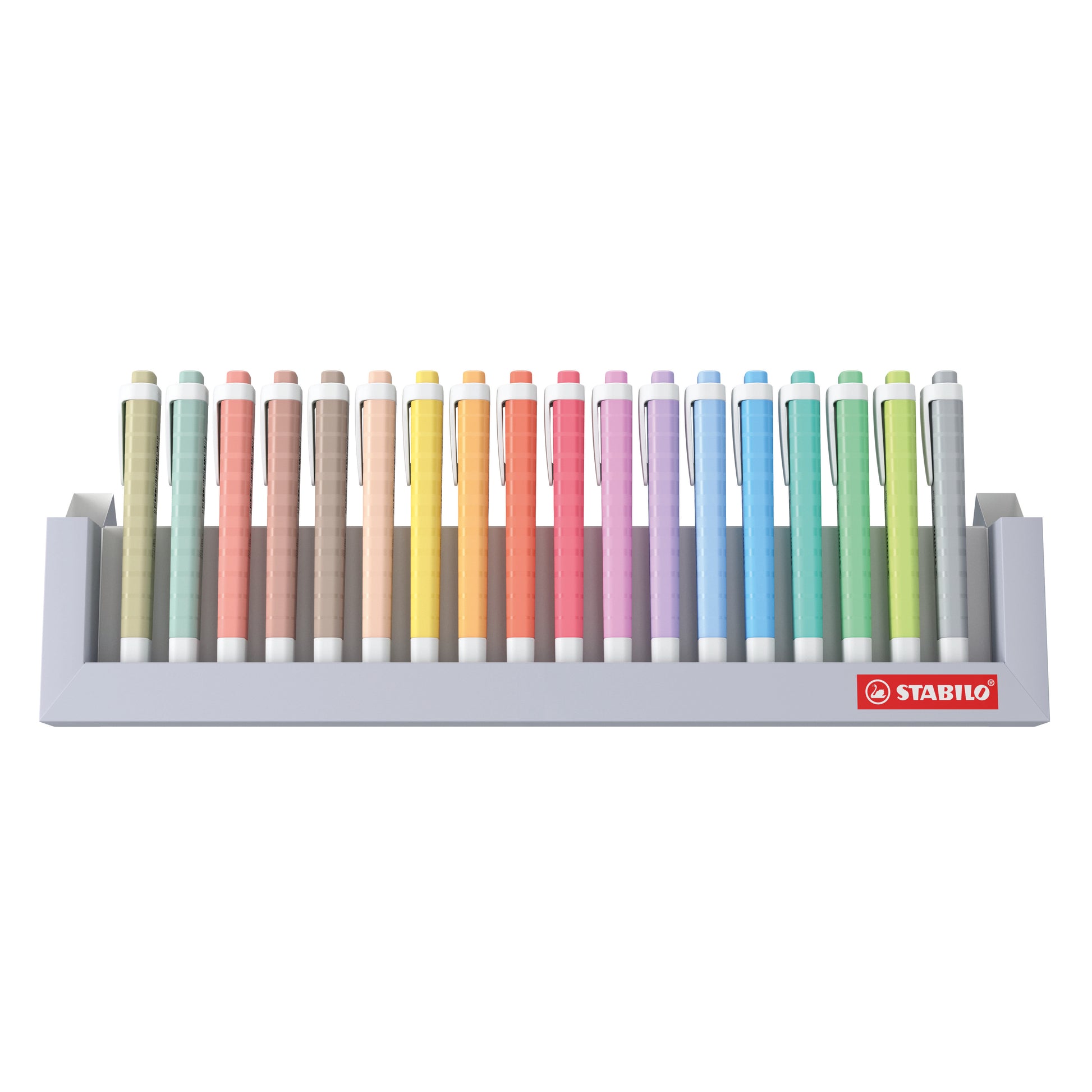 STABILO Swing Cool Textmarker – Desktop Set, 18 Stück, Farben sortiert, Keilspitze 1–4 mm