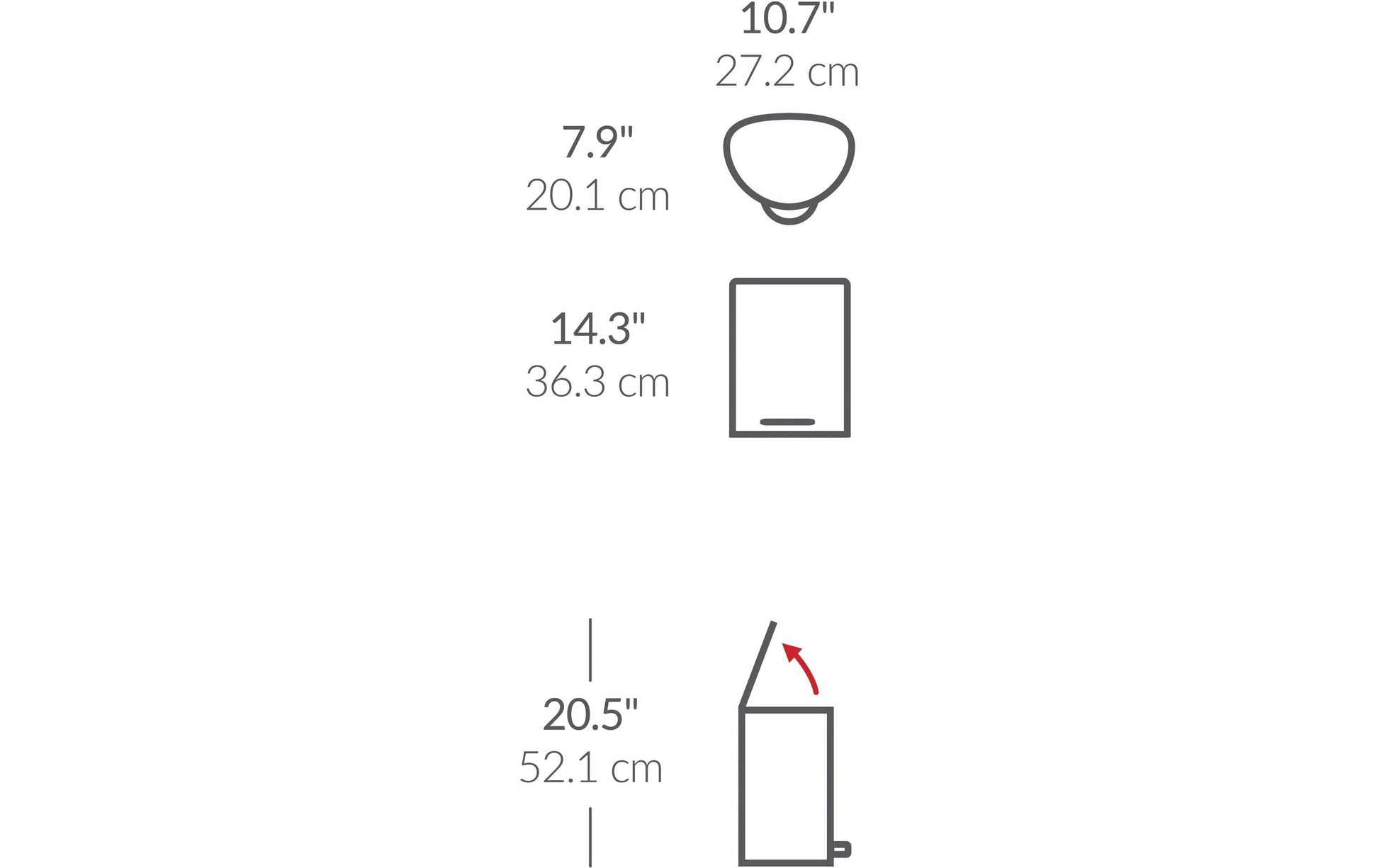 Simplehuman – Papierkorb – 6 L – Edelstahl, Silber – B × H × T 280 × 200 × 370 mm