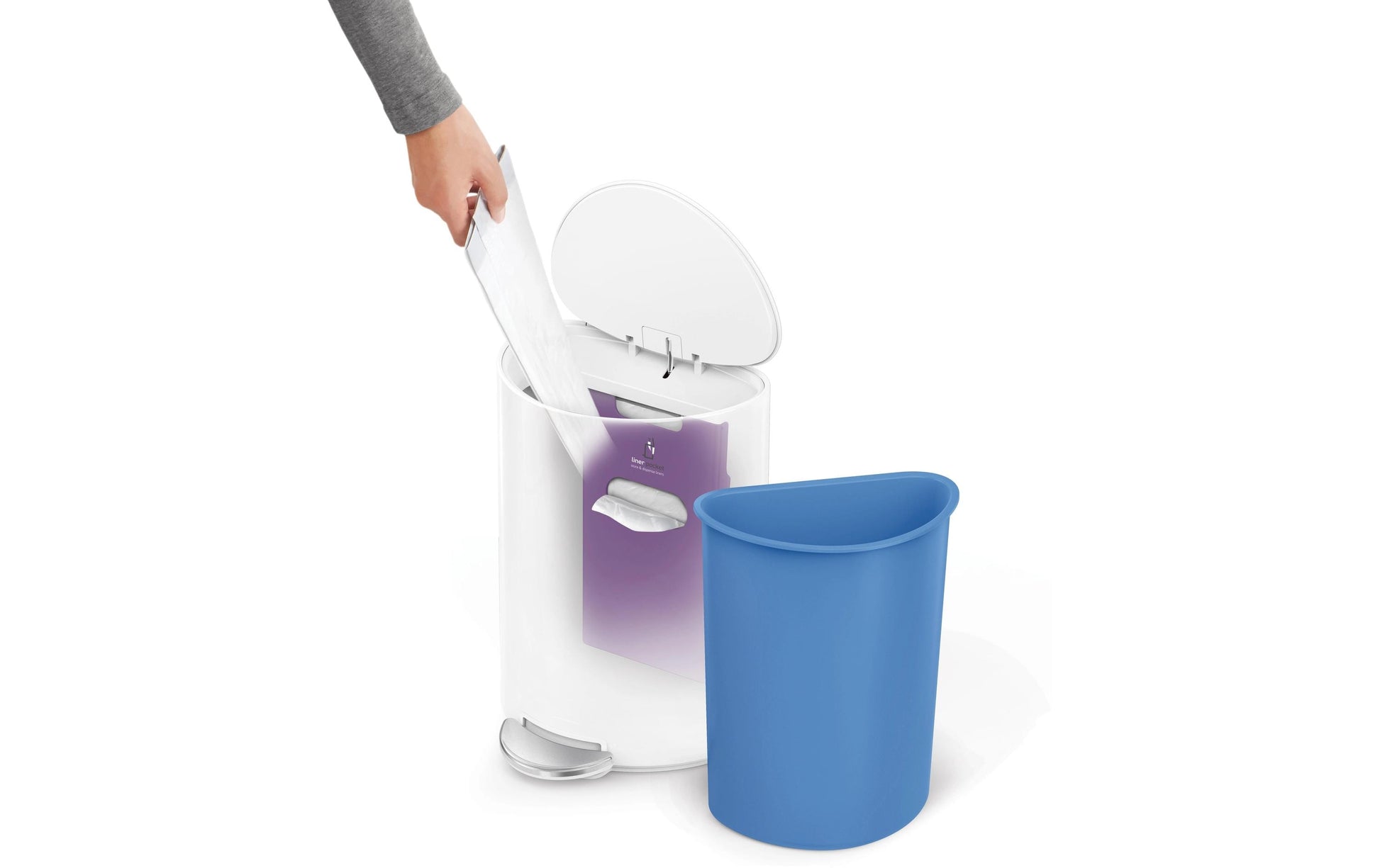 simplehuman Papierkorb – 6 l – Edelstahl – B × H × T 280 × 370 × 200 mm