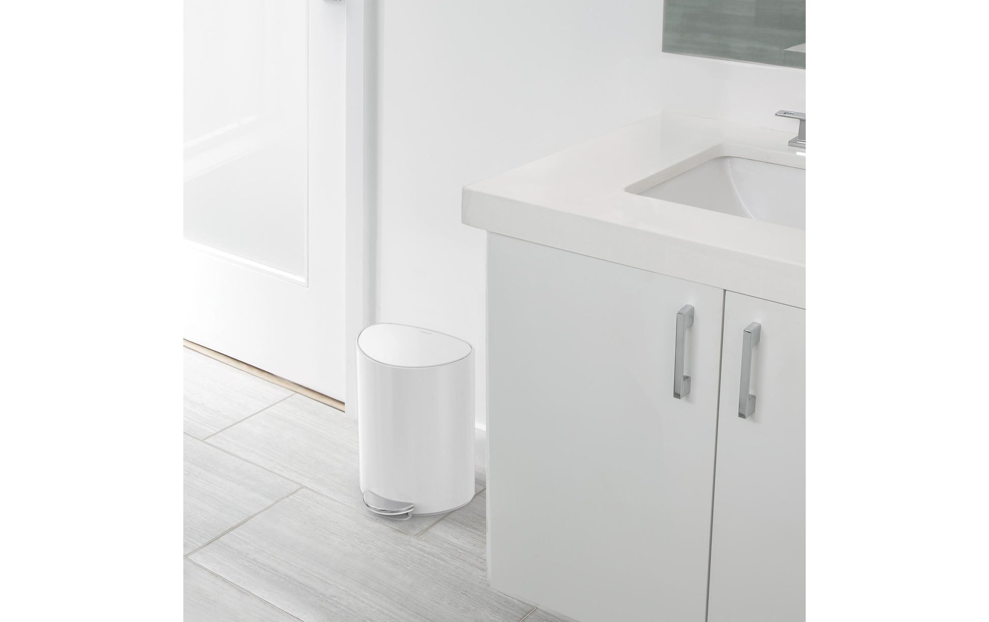 simplehuman Papierkorb – 6 l – Edelstahl – B × H × T 280 × 370 × 200 mm
