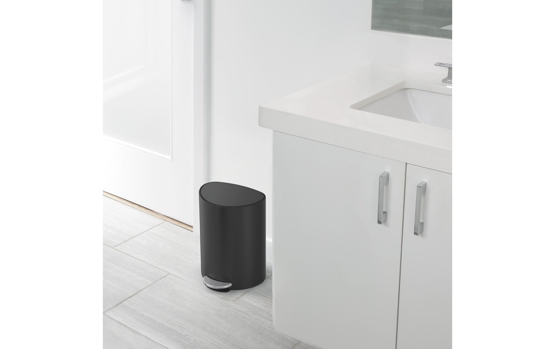 simplehuman Papierkorb – 6 l – Edelstahl – B × H × T 280 × 370 × 200 mm