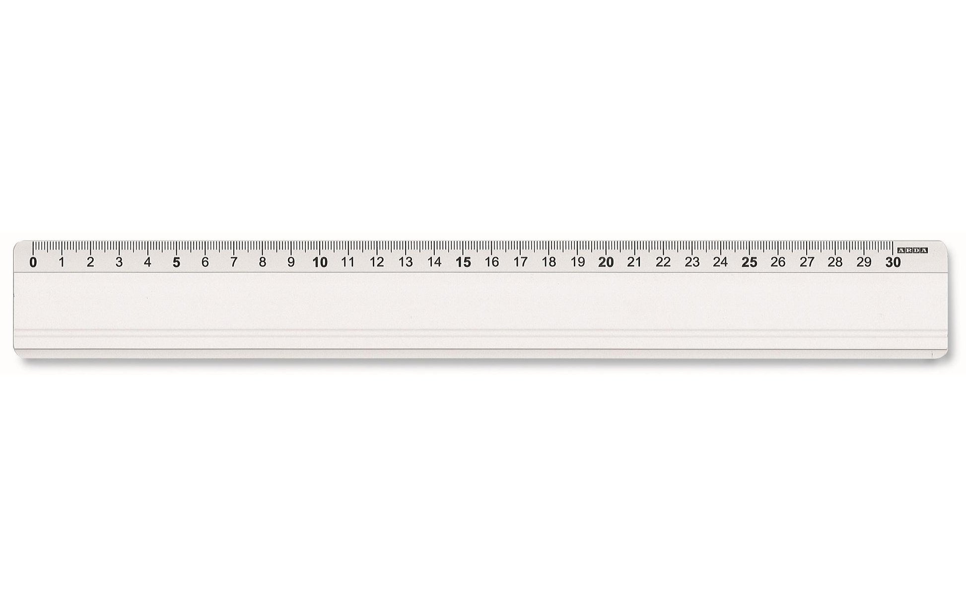 ARDA Wandtafel-Lineal 30 cm – Aluminium, Silber, rutschfest, mit Tuschekante