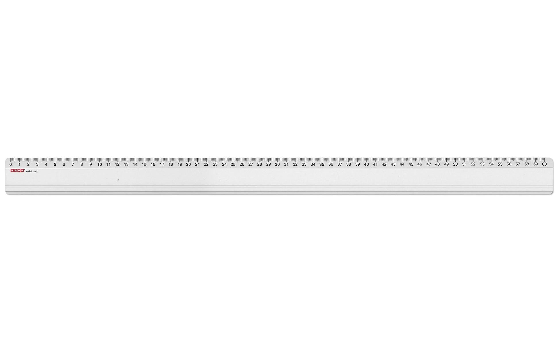 Arda Wandtafel-Lineal 60 cm – Aluminium, Silber, rutschfest, Tuschekante