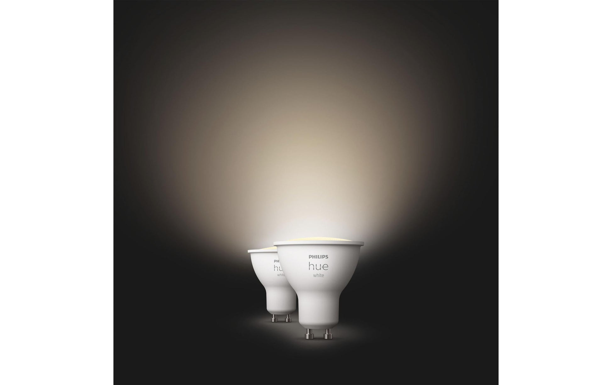 Philips Hue White LED-Leuchtmittel GU10 2er-Pack – 4,2 W dimmbar, 2700 K, für Bluetooth/Zigbee/Apple HomeKit
