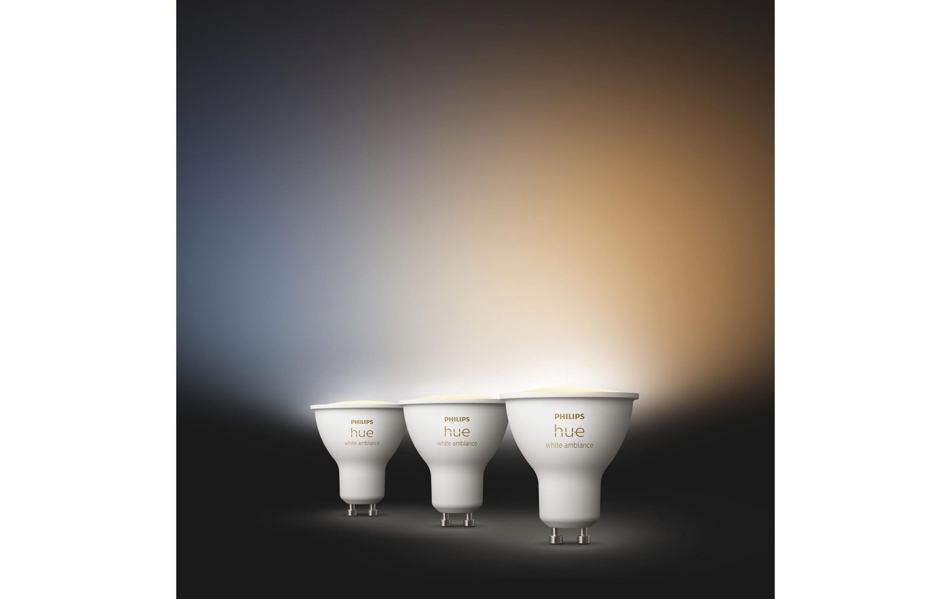 Philips Hue LED-Leuchtmittel GU10 3er-Pack – 4,2 W dimmbar, 400 lm, 2200–6500 K, für Bluetooth/Zigbee