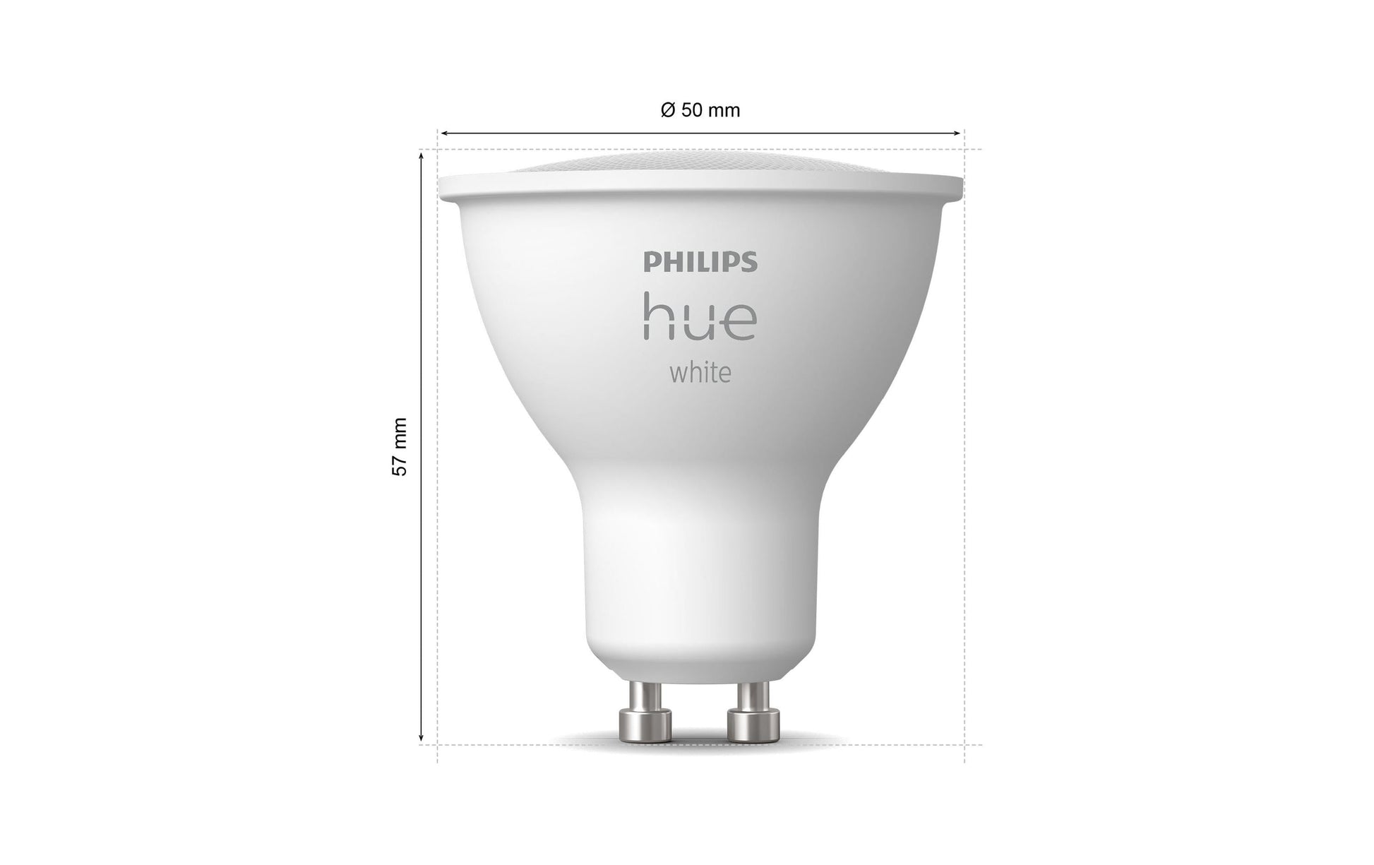 Philips Hue Smart-Leuchtmittel GU10 – Warmweiss 2700 K, 400 lm, 4,2 W, Bluetooth/Zigbee – 1 Stk.